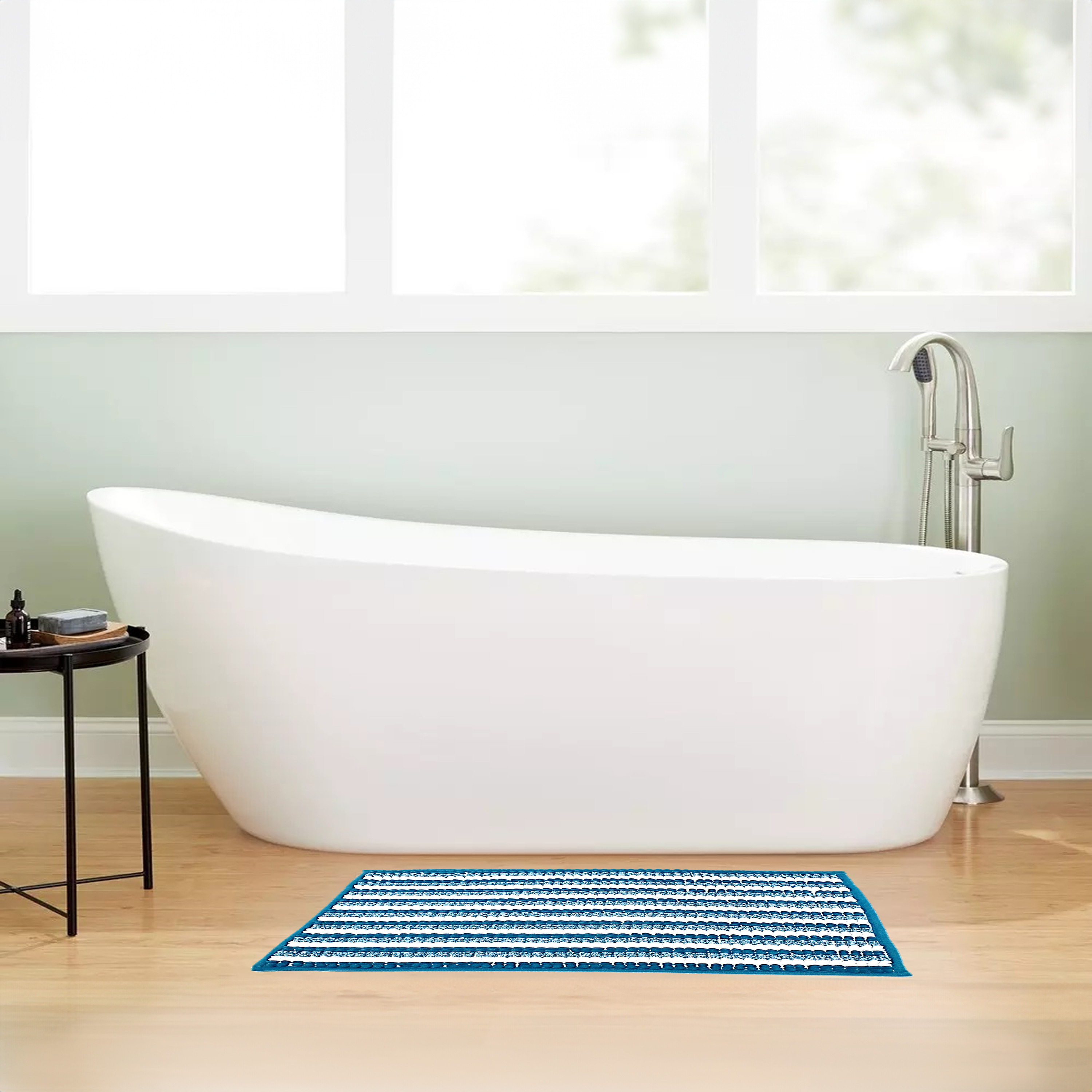 Karleen Decor Loop Textured Bath Mat - 60x40 cm-household-rugsandcarpets-doormats-image-1