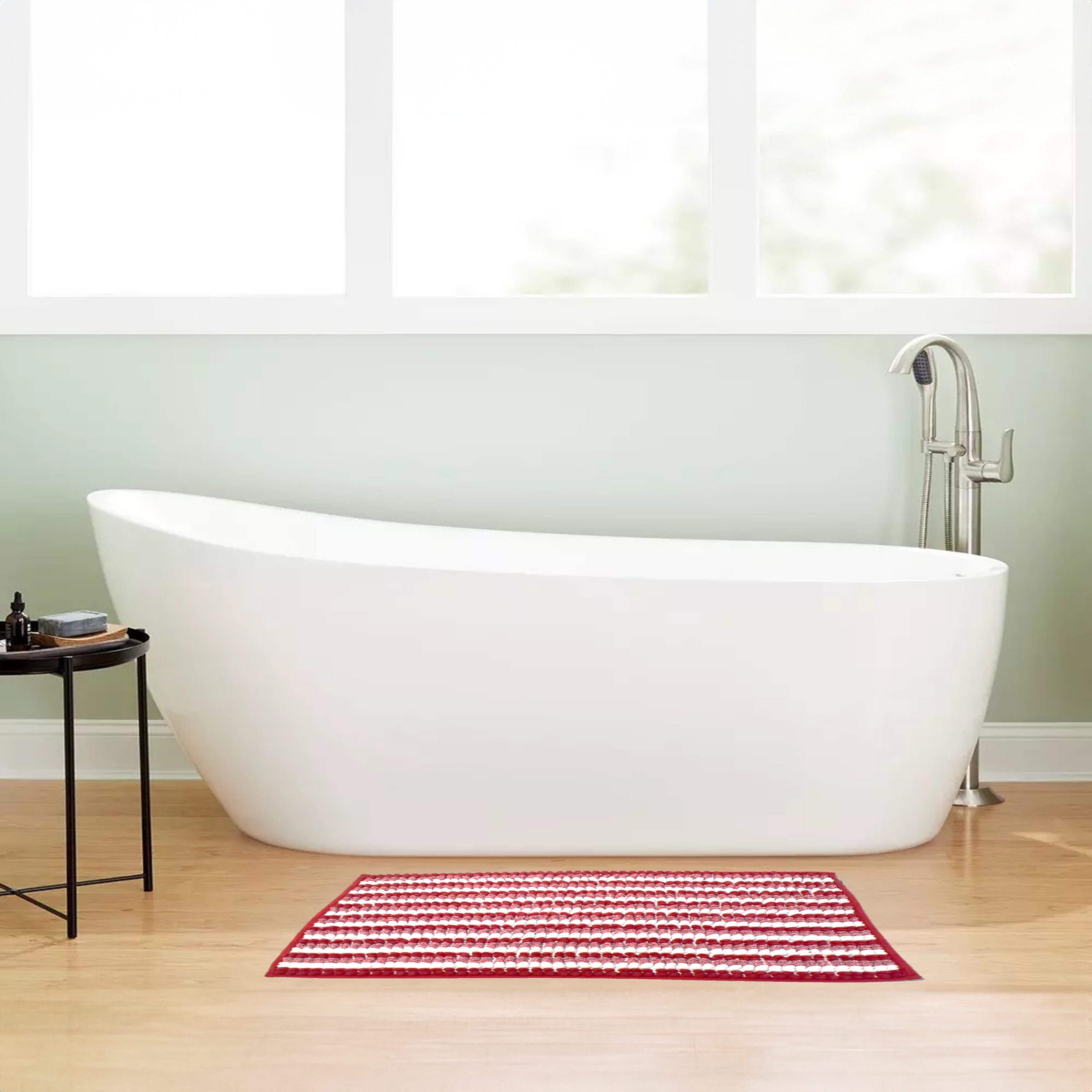 Karleen Decor Loop Textured Bath Mat - 60x40 cm-household-rugsandcarpets-doormats-image-1