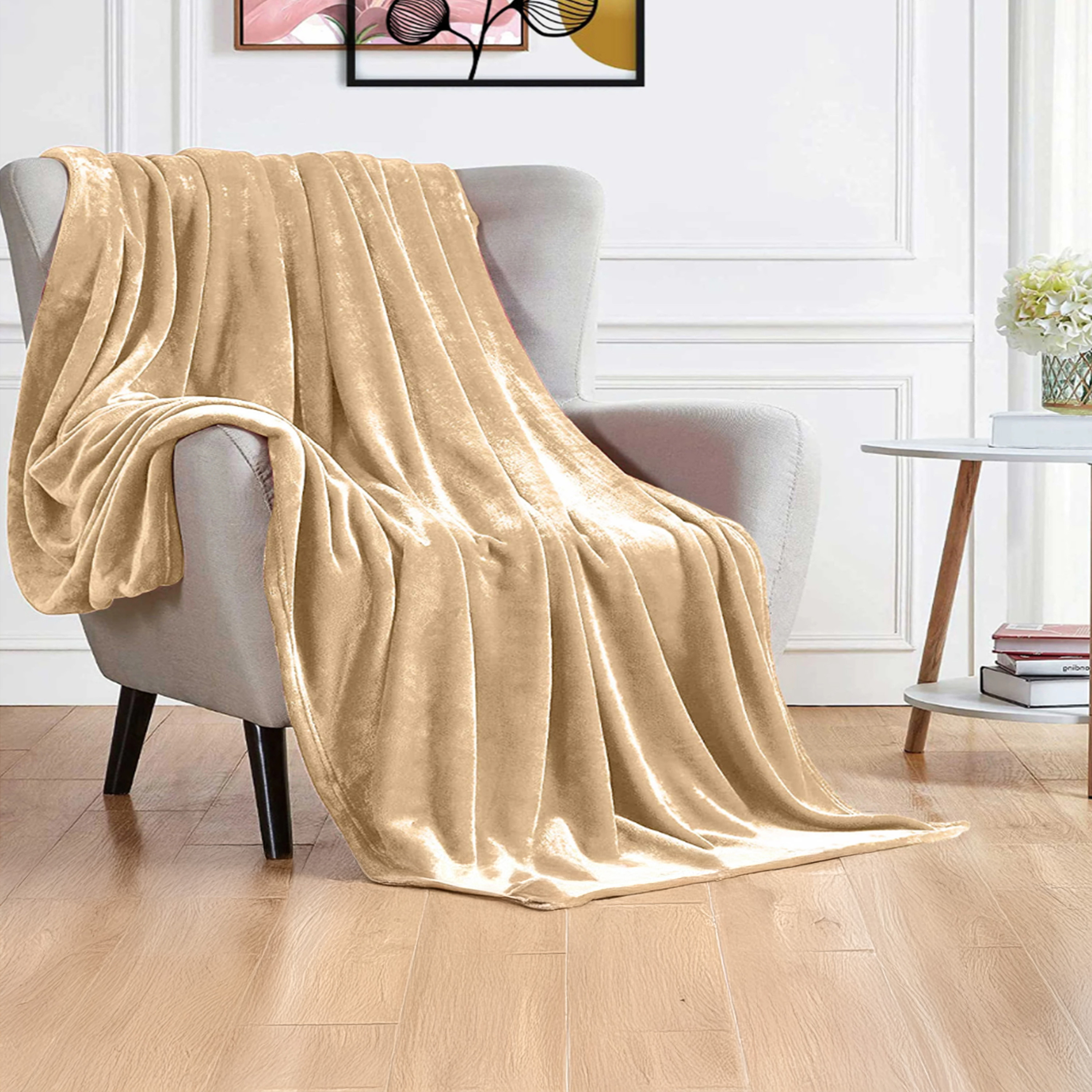 بطانية فلانيل حرير ناعم من كارلين ديكور - 200x220 سم-household-bedding-blankets-image-1
