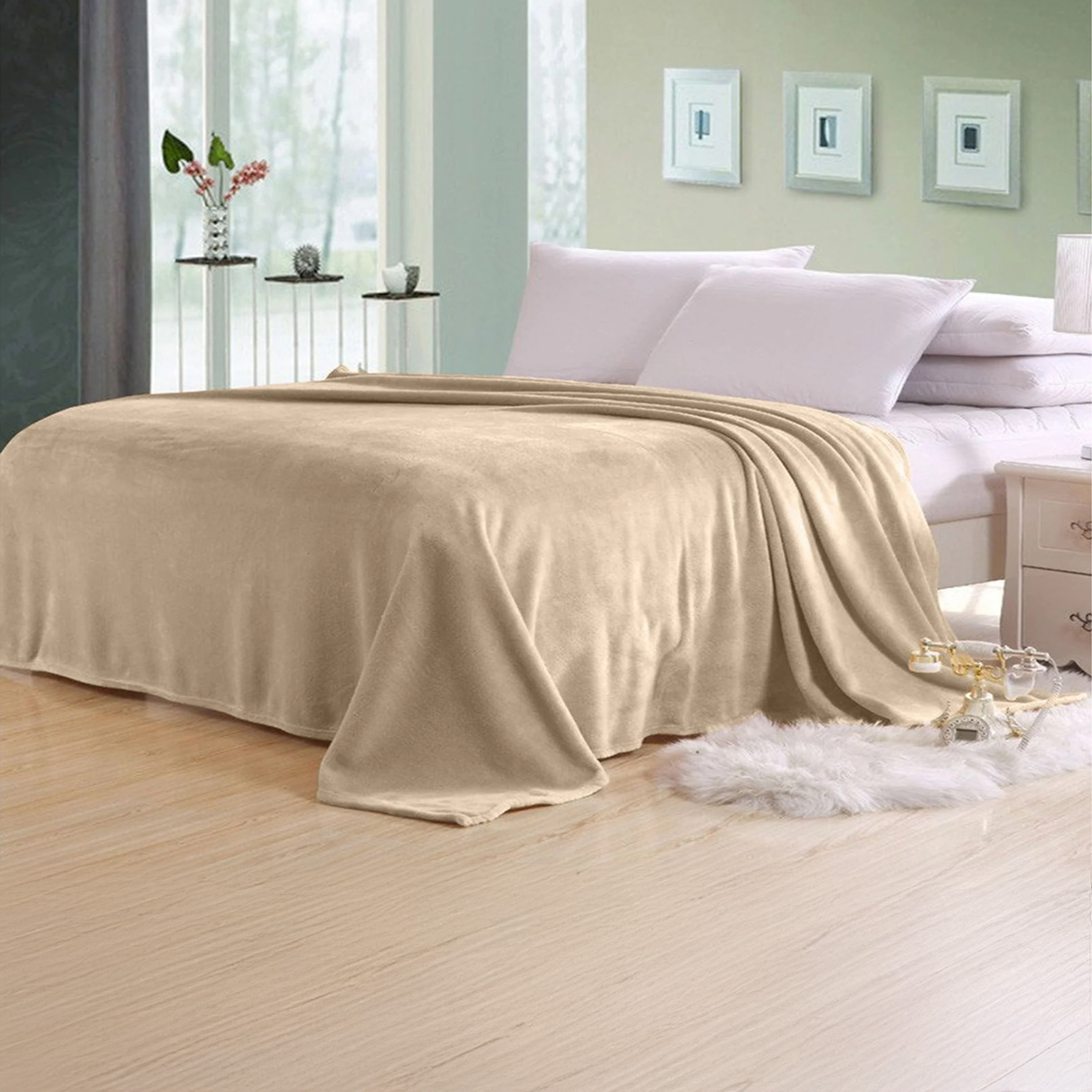بطانية فلانيل حرير ناعم من كارلين ديكور- 220x240 سم-household-bedding-blankets-image-5