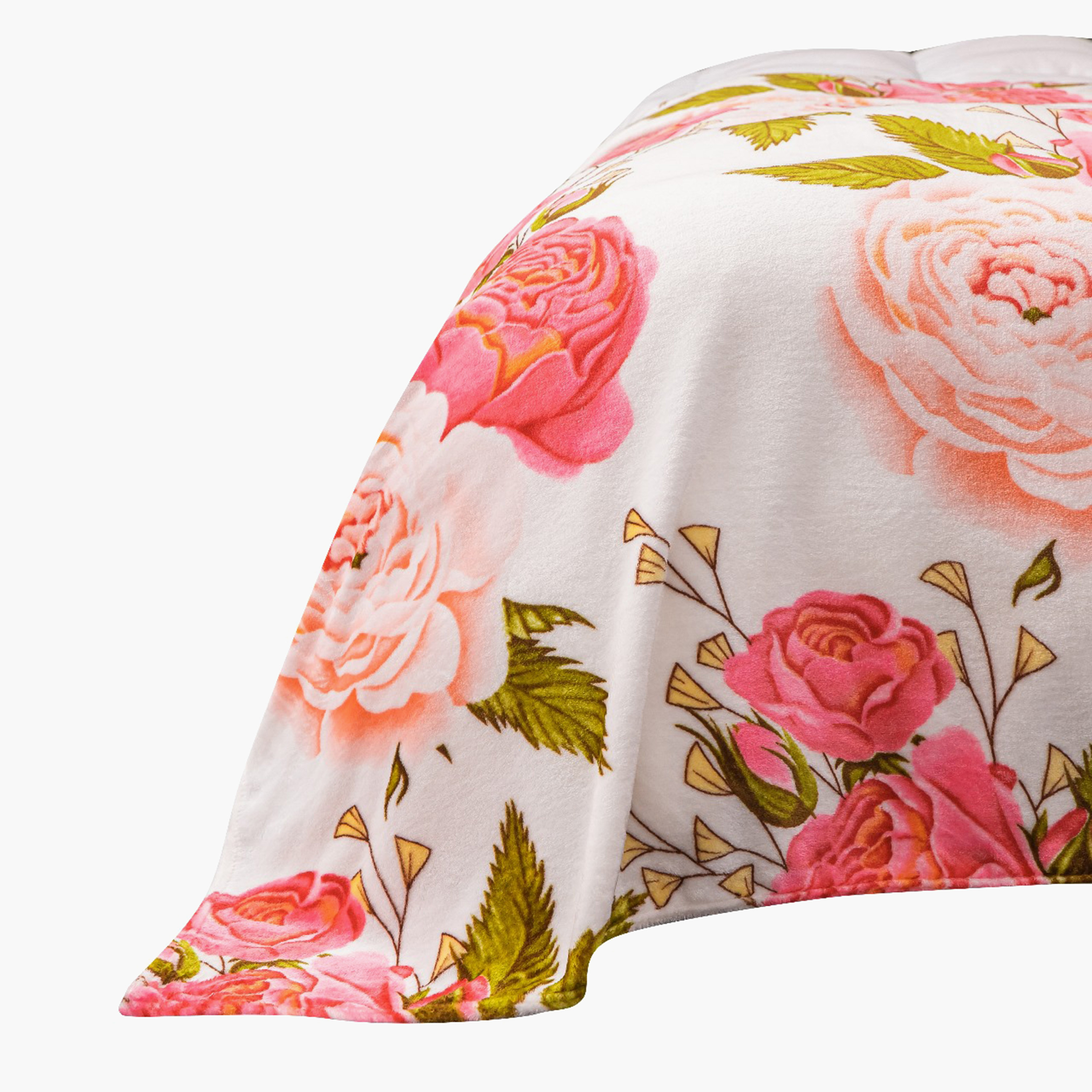 Karleen Decor Floral Print Flannel Blanket - 220x240 cm-household-bedding-blankets-image-2