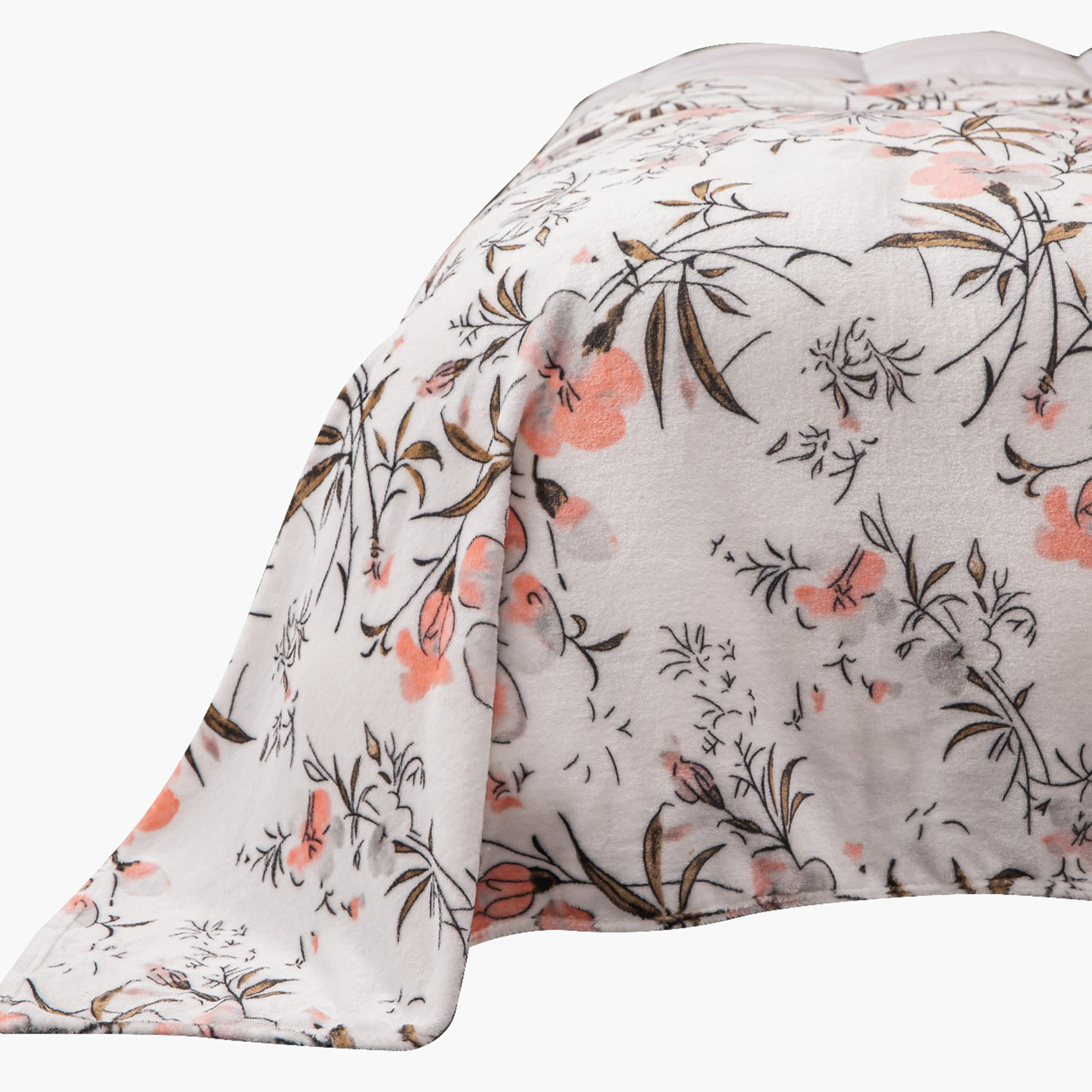 Karleen Decor Floral Print Flannel Blanket - 220x240 cm-household-bedding-blankets-image-2