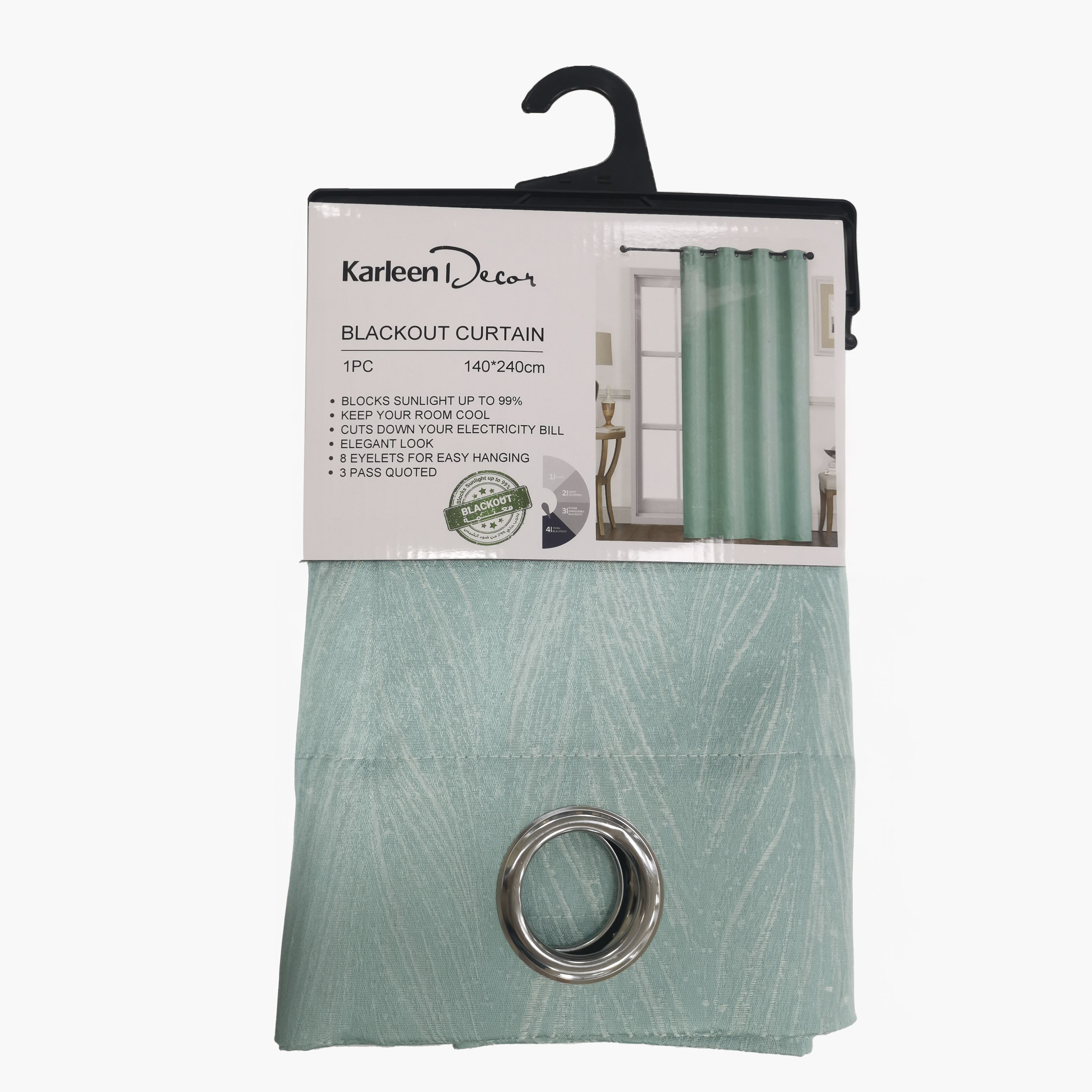 Karleen Decor Textured Blackout Curtain - 140x240 cm-household-windows-curtains-image-2