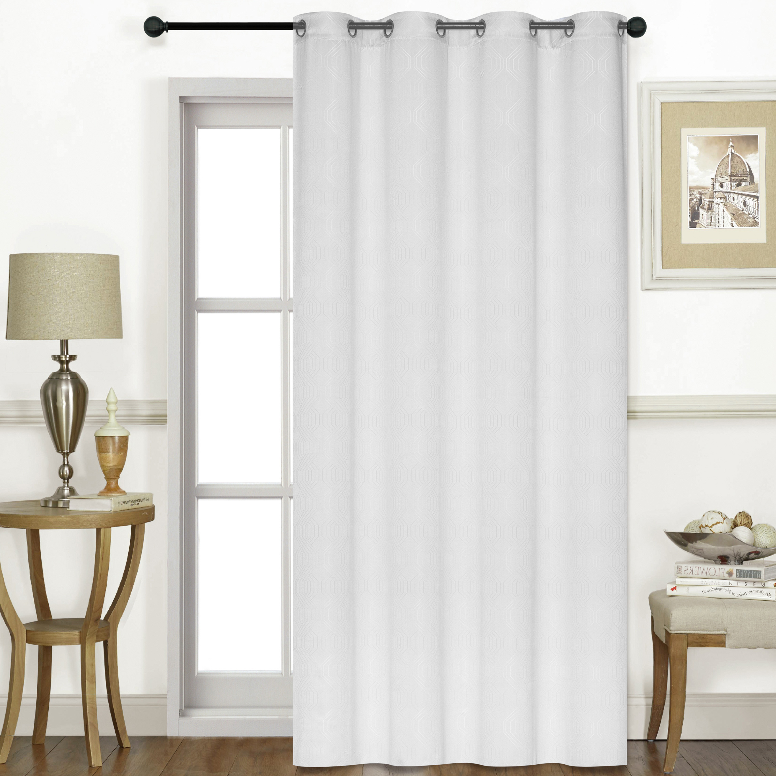 ستارة تعتيم بارزة الملمس بحلقات - 140x240 سم-household-windows-curtains-image-1