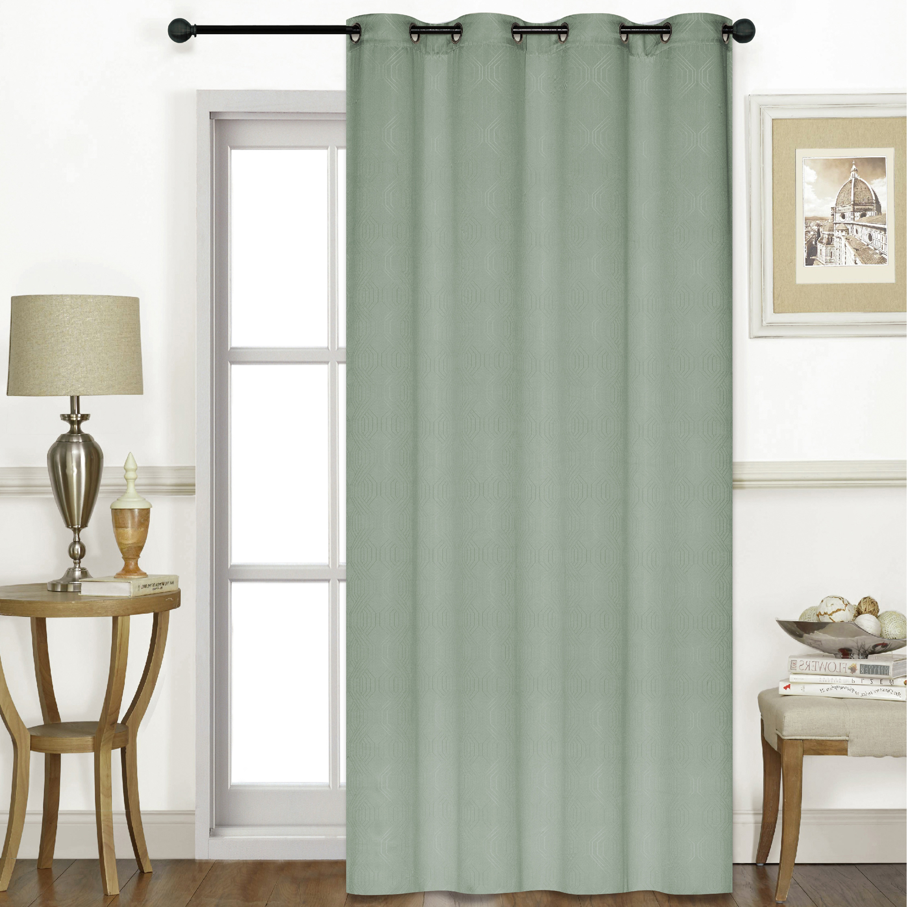 ستارة تعتيم بارزة الملمس بحلقات - 140x240 سم-household-windows-curtains-image-1