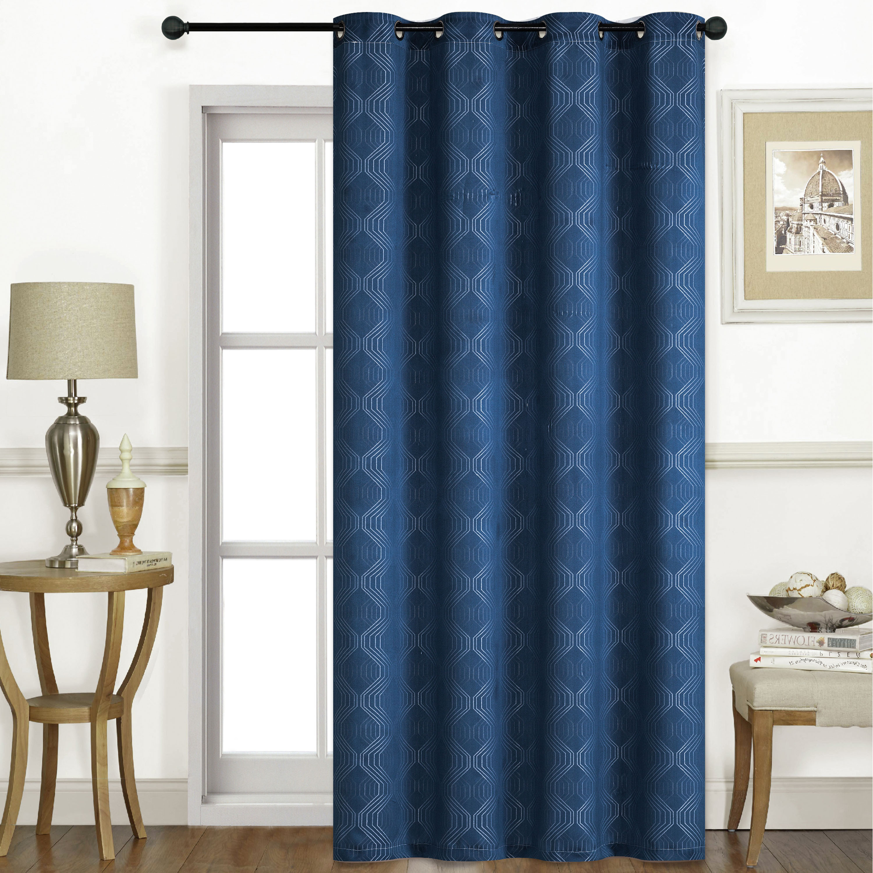 ستارة تعتيم بارزة الملمس بحلقات - 140x240 سم-household-windows-curtains-image-1
