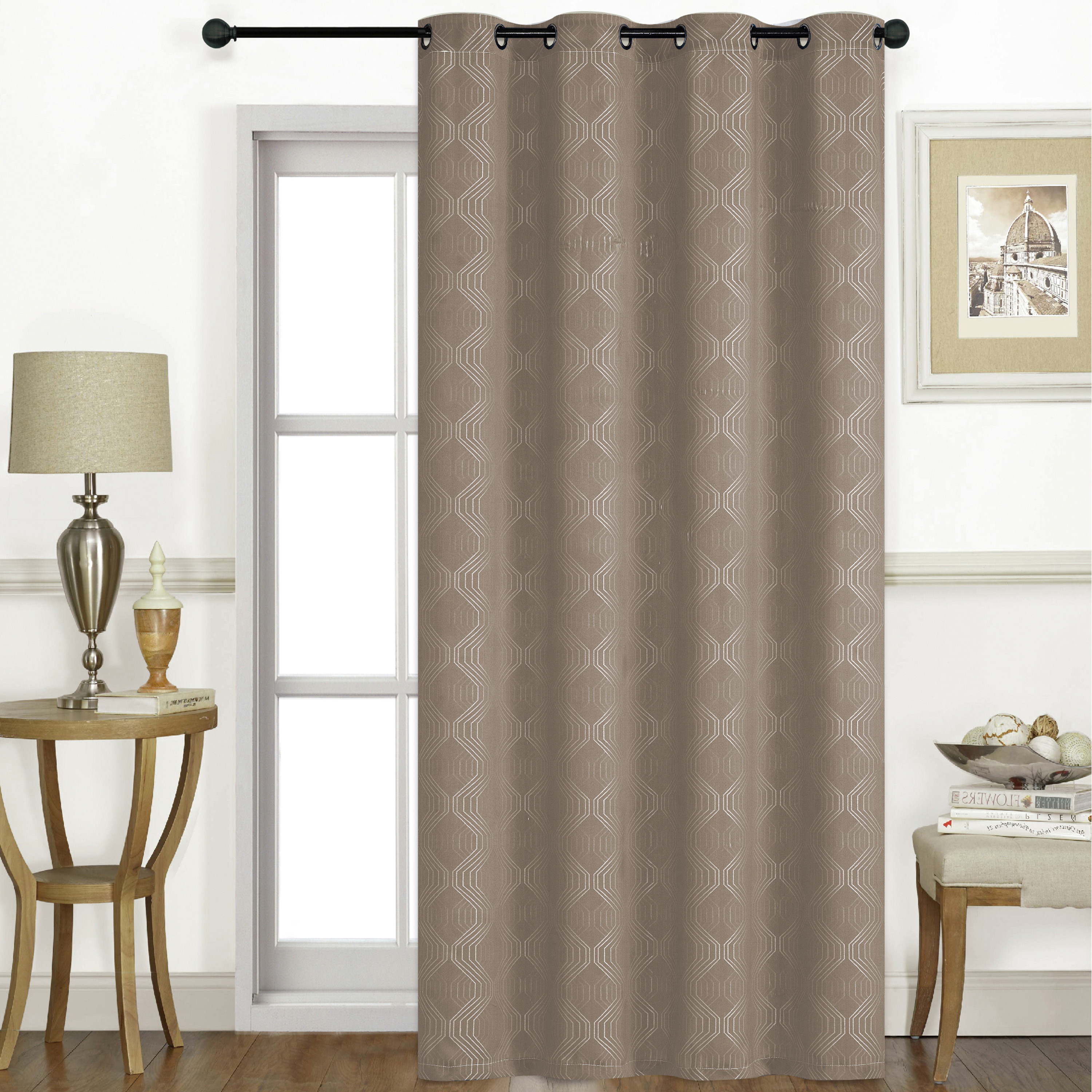 ستارة تعتيم بارزة الملمس بحلقات - 140x240 سم-household-windows-curtains-image-1
