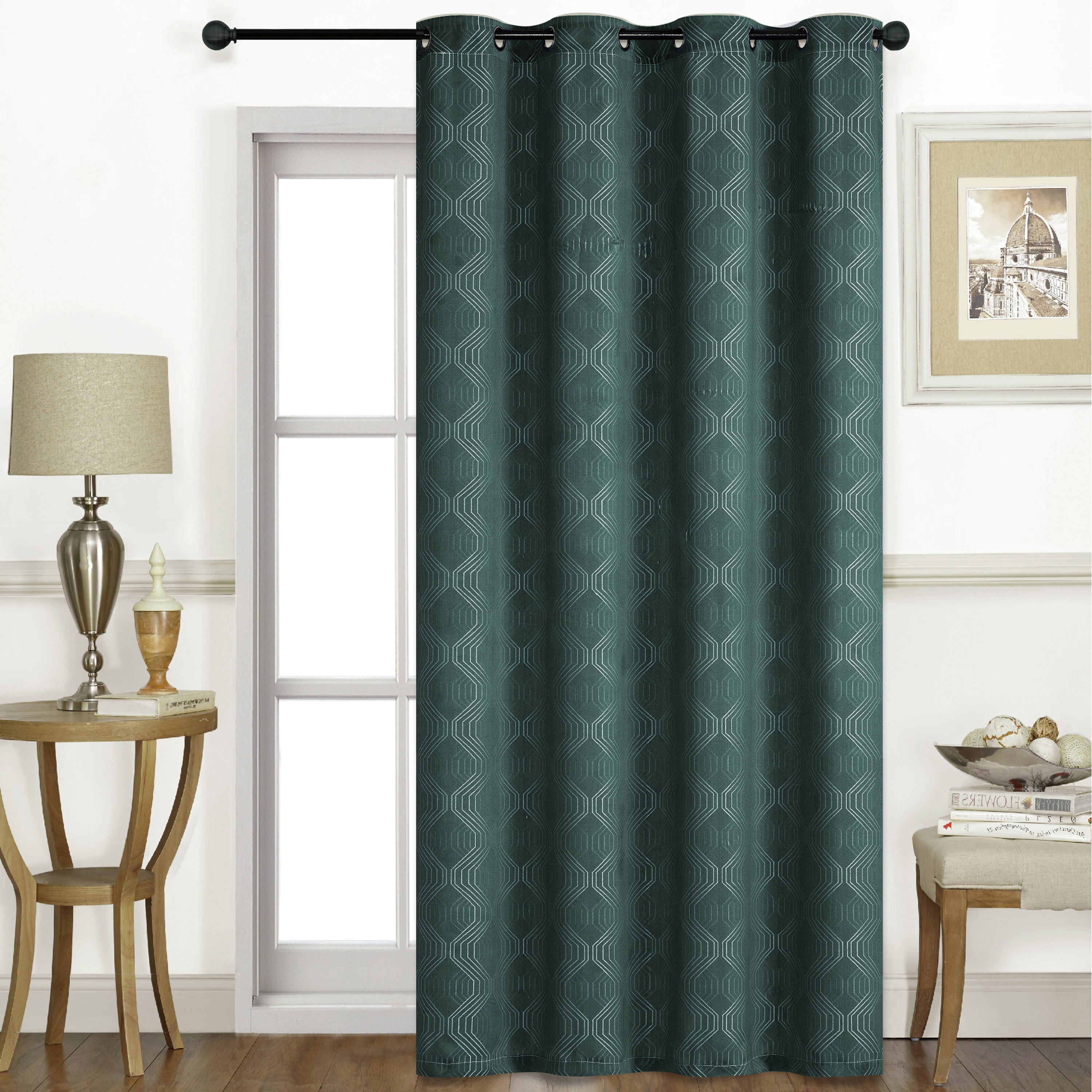 ستارة تعتيم بارزة الملمس بحلقات - 140x240 سم-household-windows-curtains-image-1