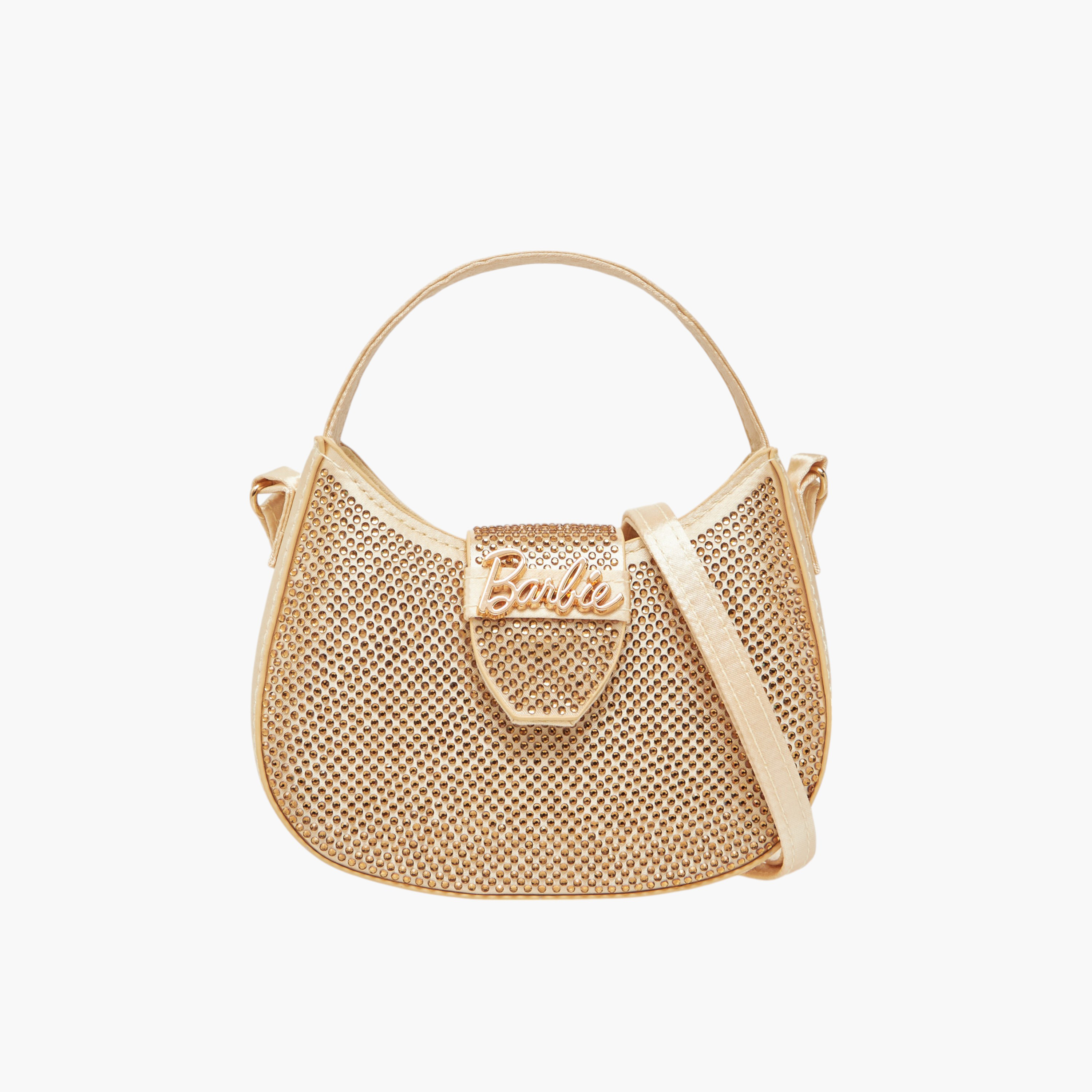 Barbie Embellished Crossbody Bag with Strap Handle and Button Closure-girls-accessories-bags-image-1