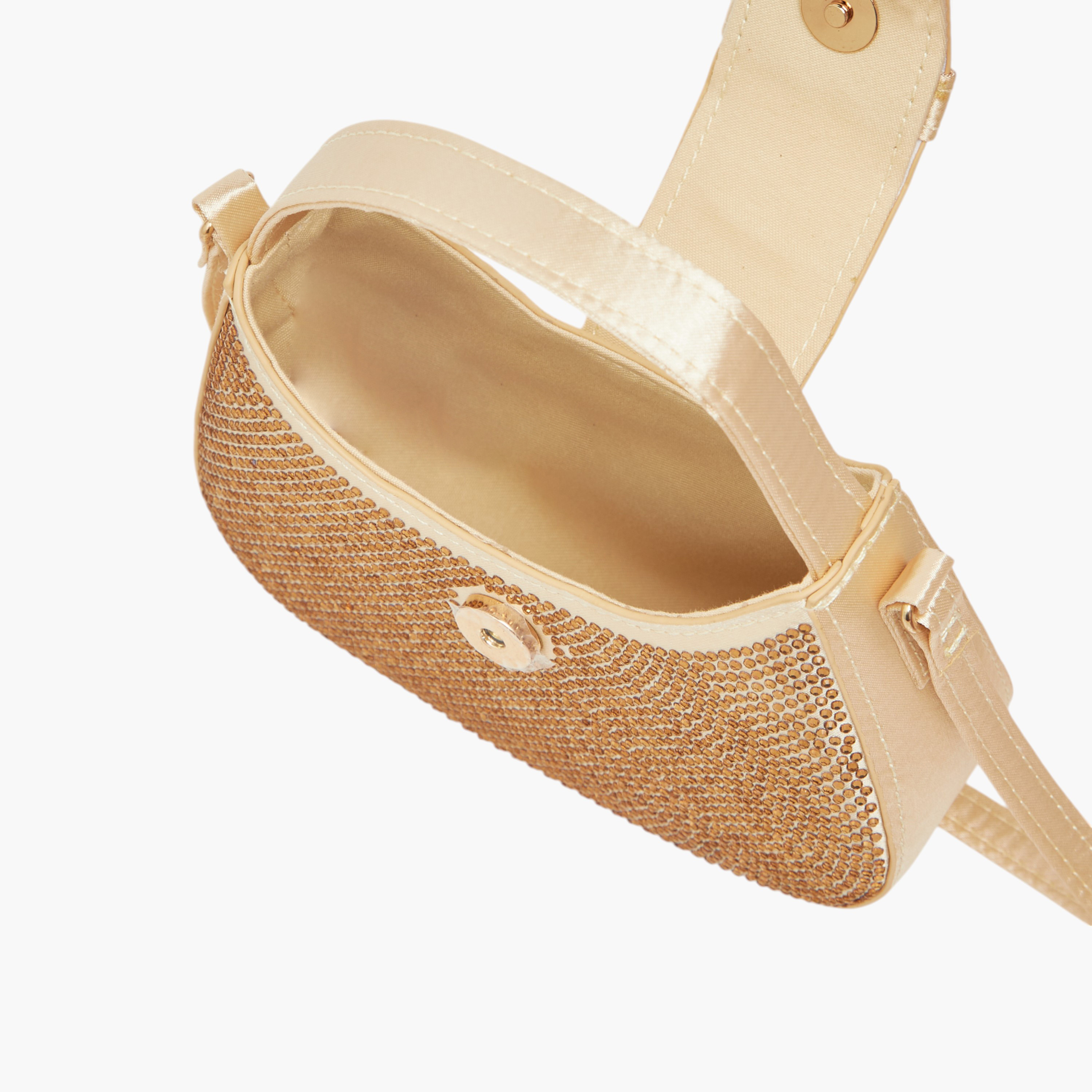 Barbie Embellished Crossbody Bag with Strap Handle and Button Closure-girls-accessories-bags-image-6