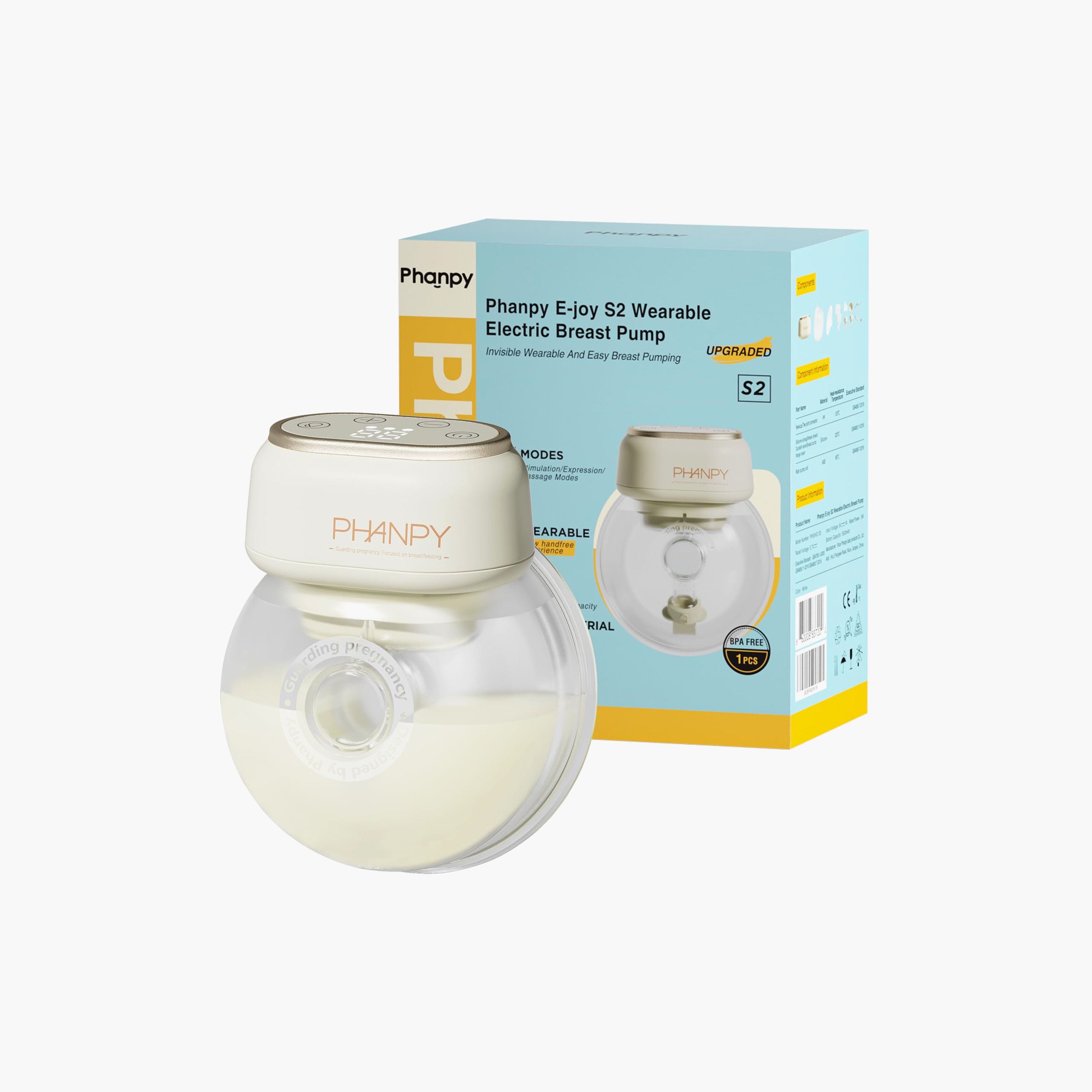 Phanpy E-Joy Breastfeeding Wearable Electric Pump with LED Touch Screen-baby-feeding-breastfeedingandcare-image-2