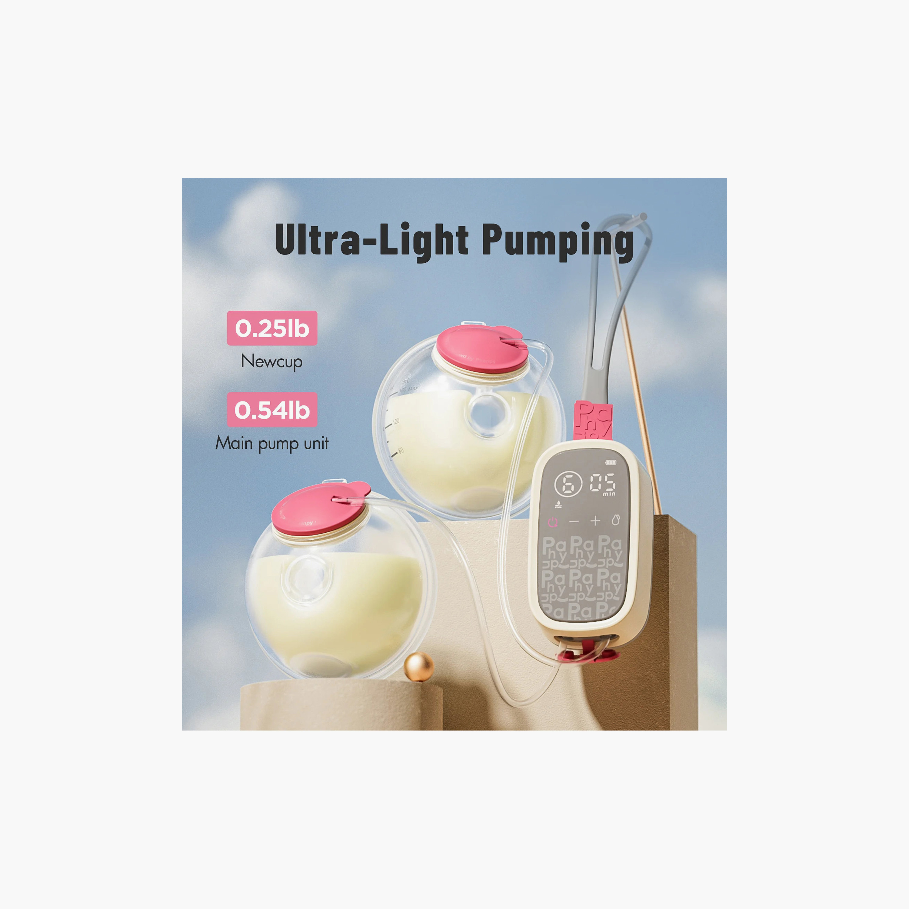 Phanpy E-Rosy Ultra Light Wearable Hands Free Breast Pump with 10 Piece Milk Storage Bags-baby-feeding-breastfeedingandcare-image-1
