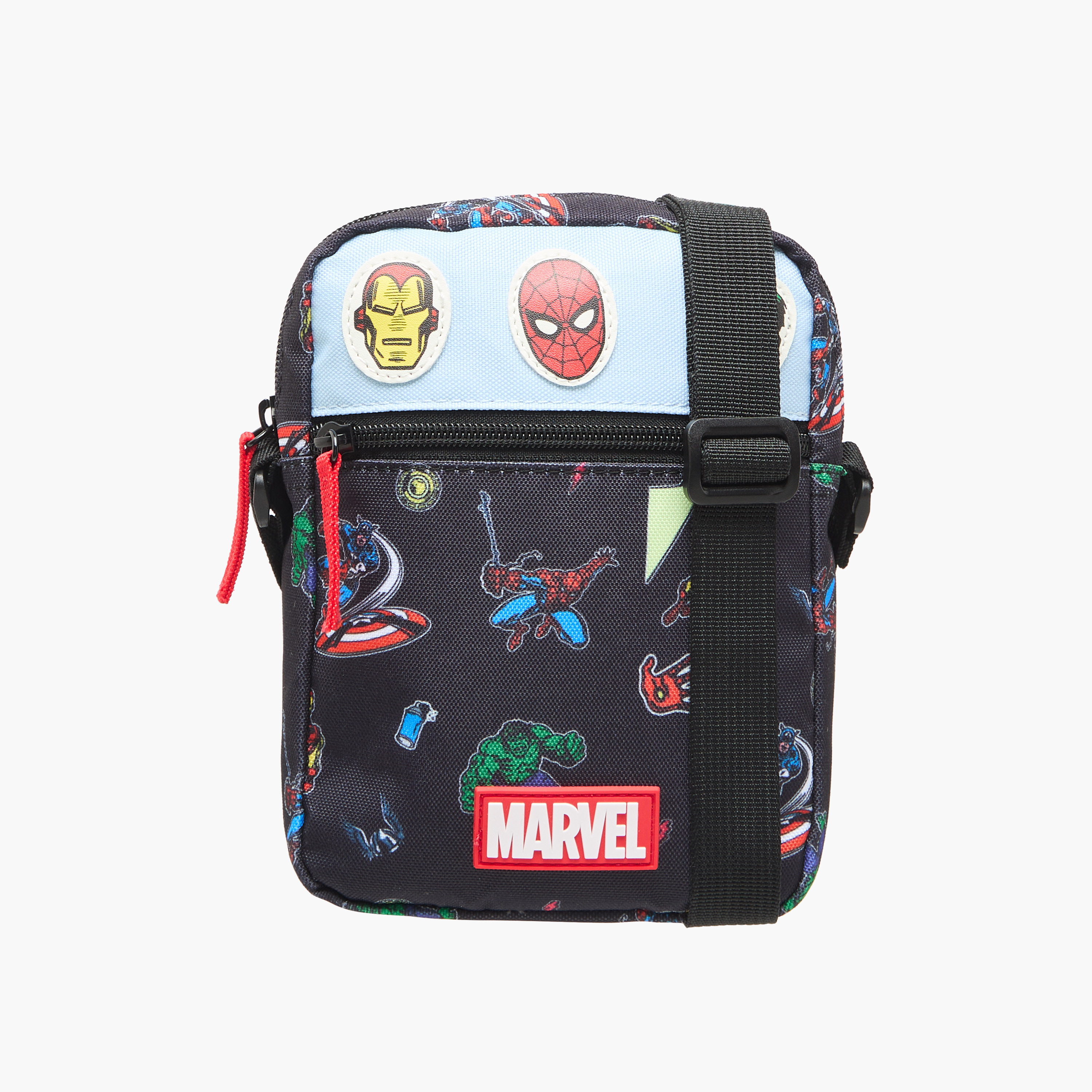 شنطة كروس بودي بحزام قابل للتعديل وسحاب إغلاق وطبعات مارفل-boys-accessories-bagsandbackpacks-image-1