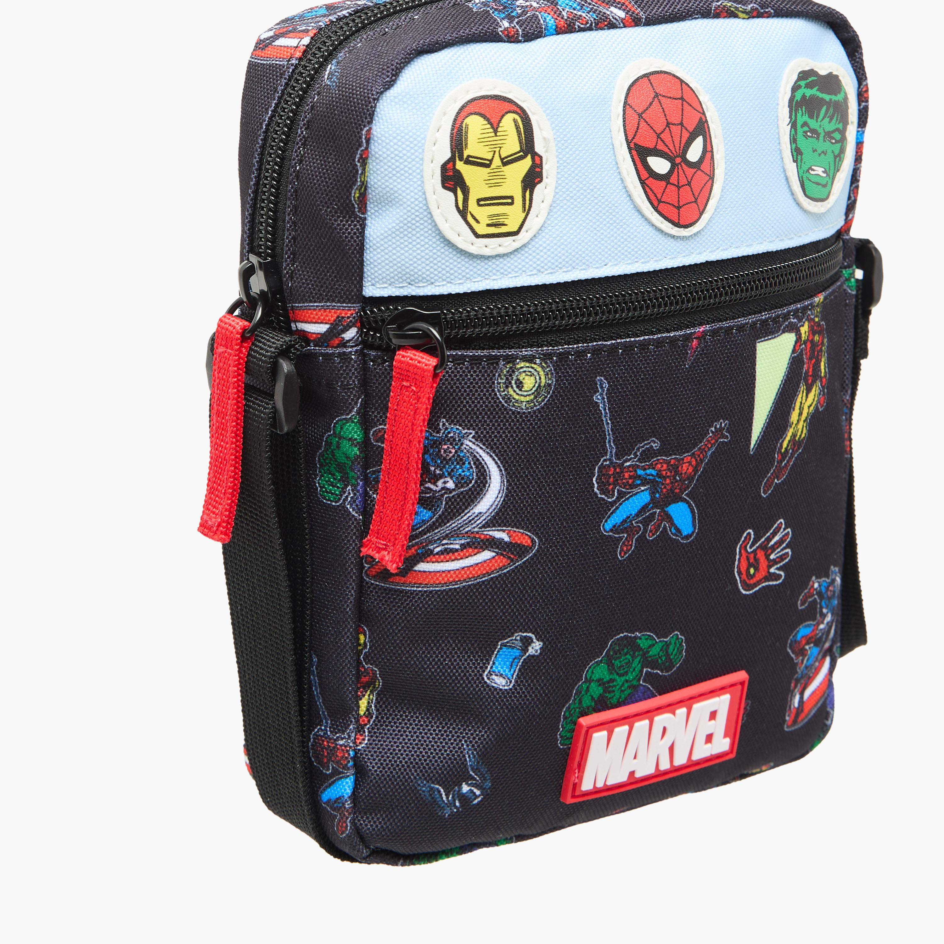شنطة كروس بودي بحزام قابل للتعديل وسحاب إغلاق وطبعات مارفل-boys-accessories-bagsandbackpacks-image-4