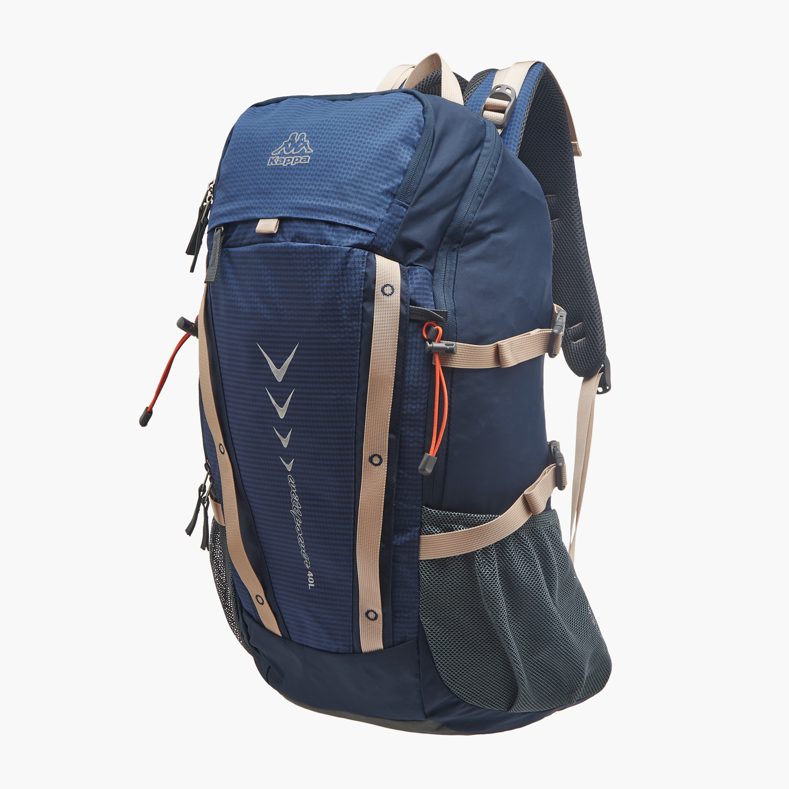 Kappa Logo Print Backpack with Zip Closure and Adjustable Strap - 34x54x16 cm-men-bags-image-2
