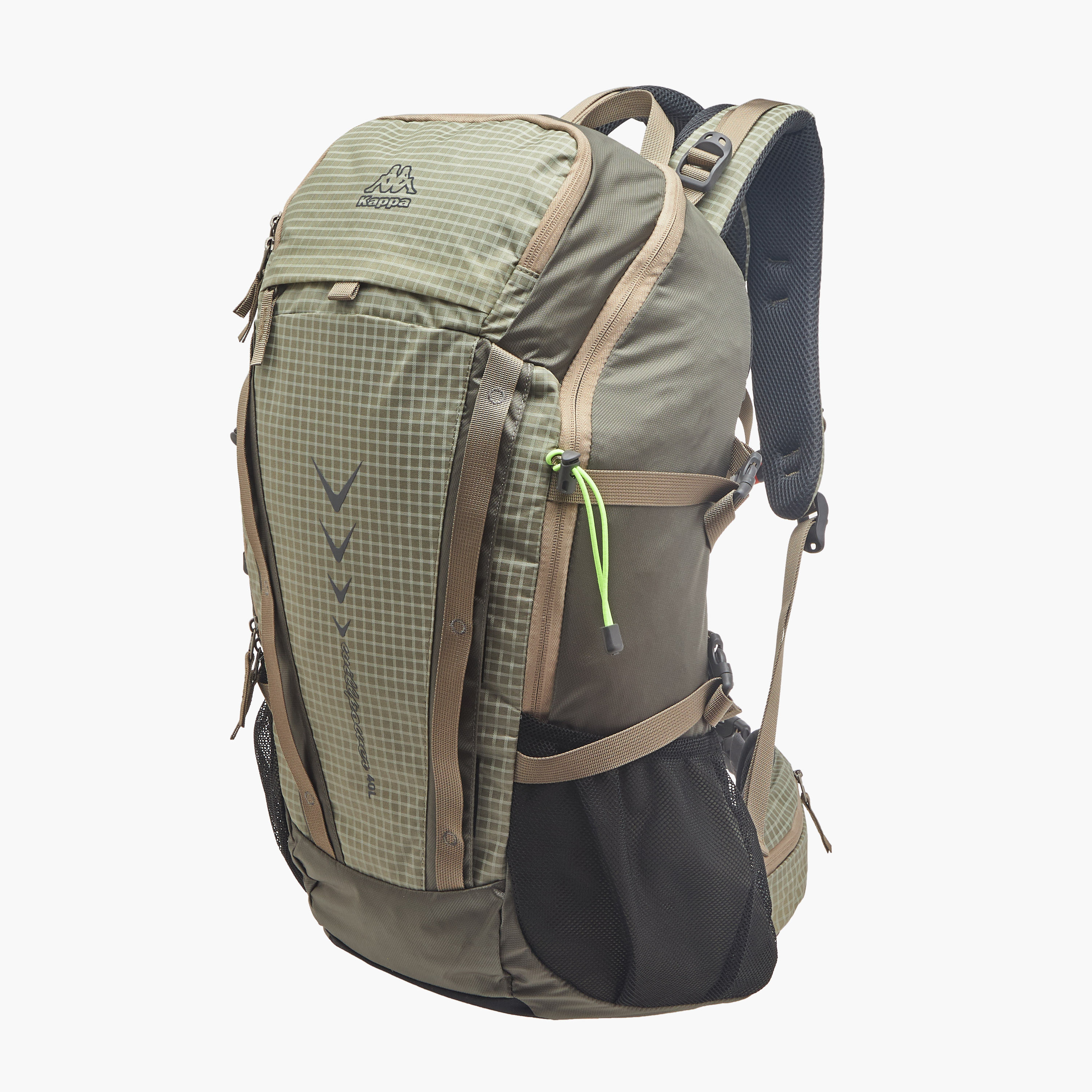 Kappa Logo Print Backpack with Zip Closure and Adjustable Strap - 34x54x16 cm-men-bags-image-2