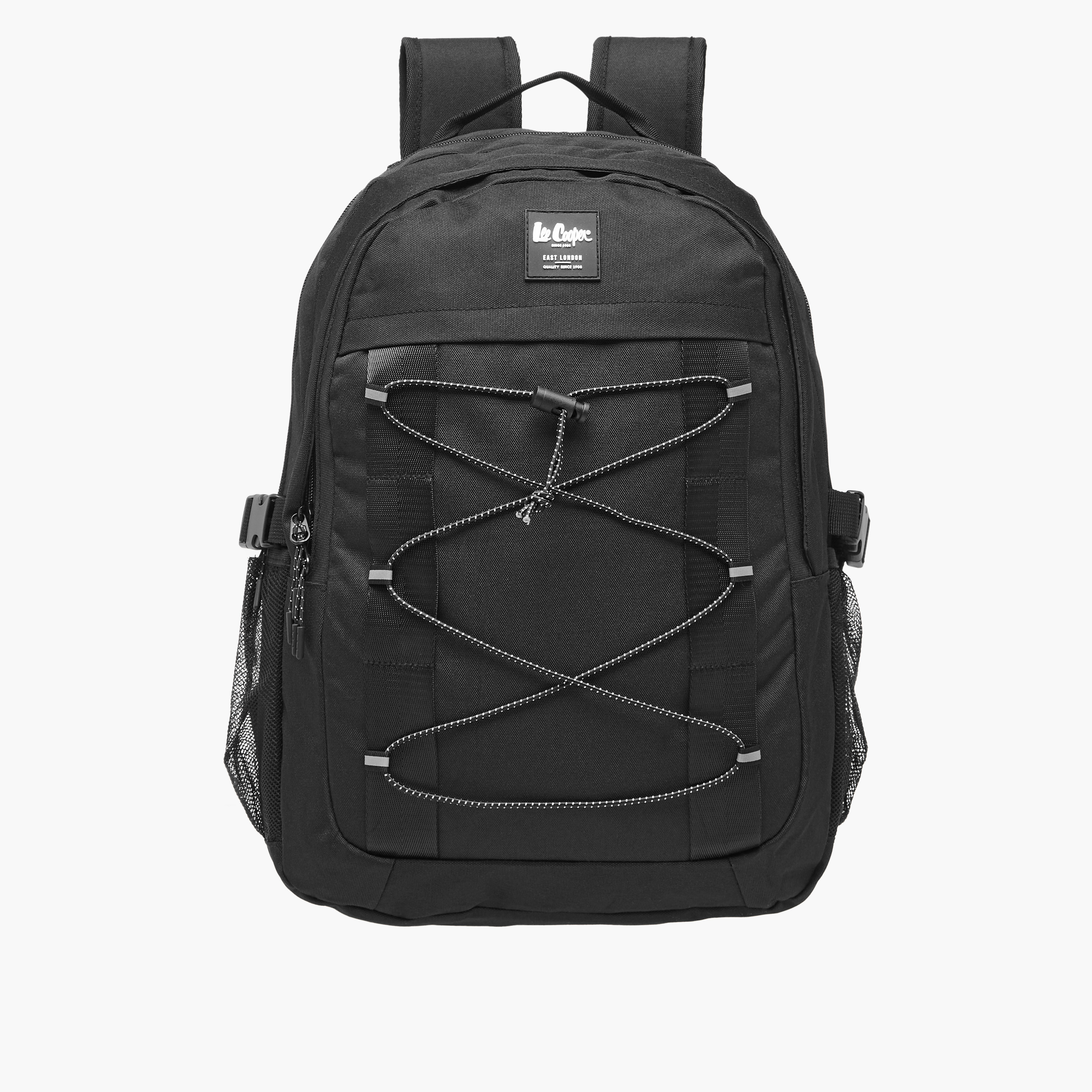 Lee Cooper Logo Applique Backpack with Adjustable Straps and Zip Closure - 14x31x46 cm-travel-luggagesandbags-backpacks-image-1