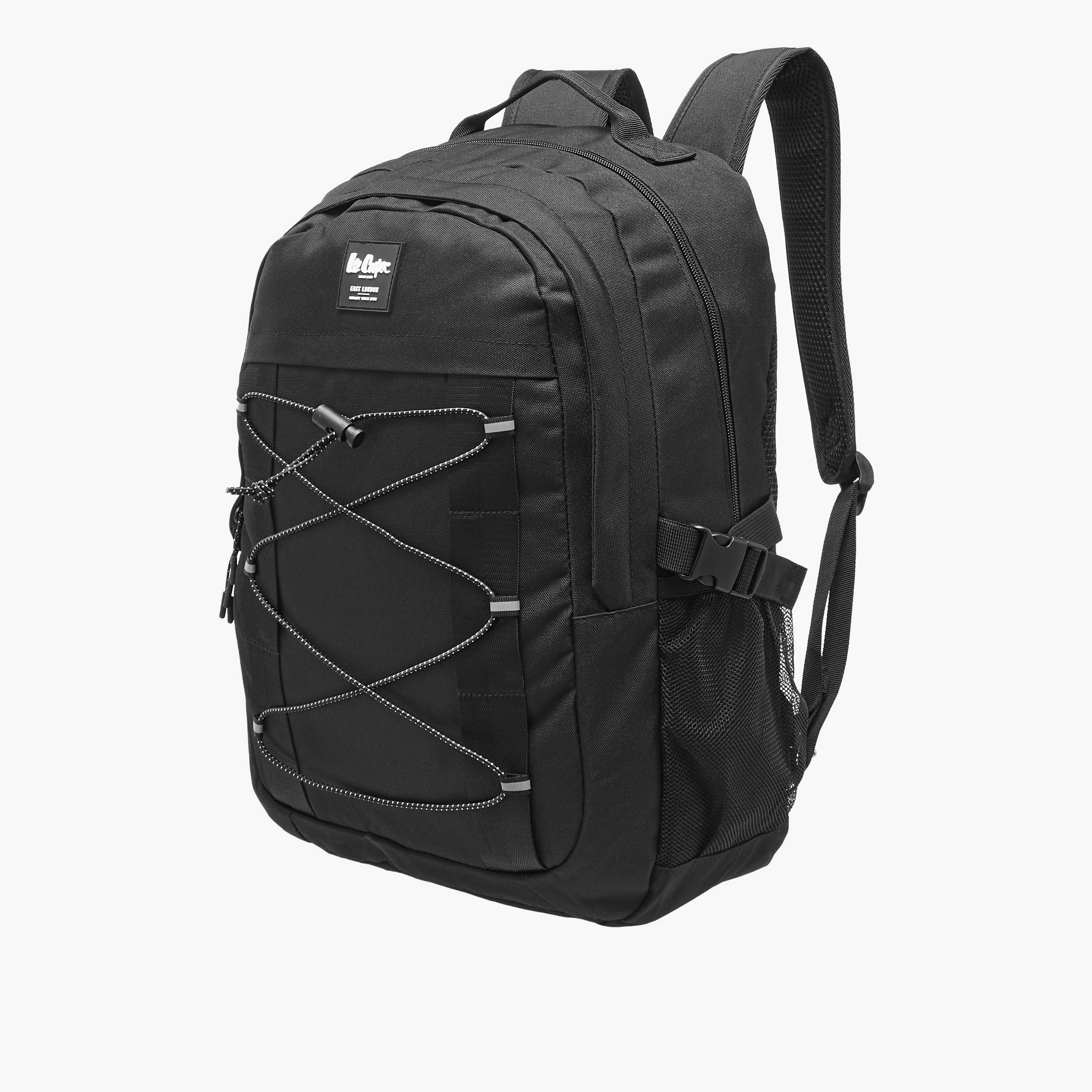 Lee Cooper Logo Applique Backpack with Adjustable Straps and Zip Closure - 14x31x46 cm-travel-luggagesandbags-backpacks-image-2