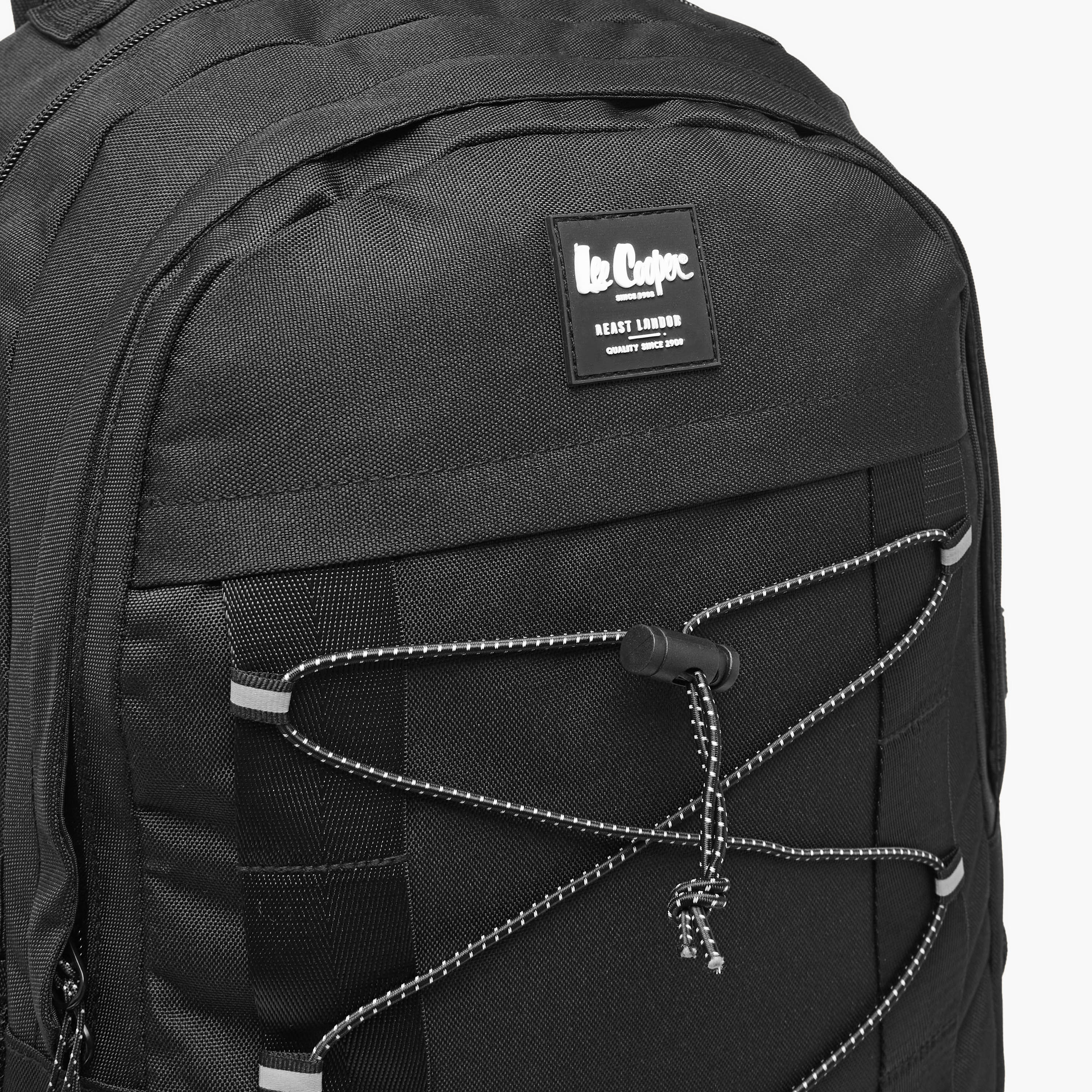 Lee Cooper Logo Applique Backpack with Adjustable Straps and Zip Closure - 14x31x46 cm-travel-luggagesandbags-backpacks-image-4