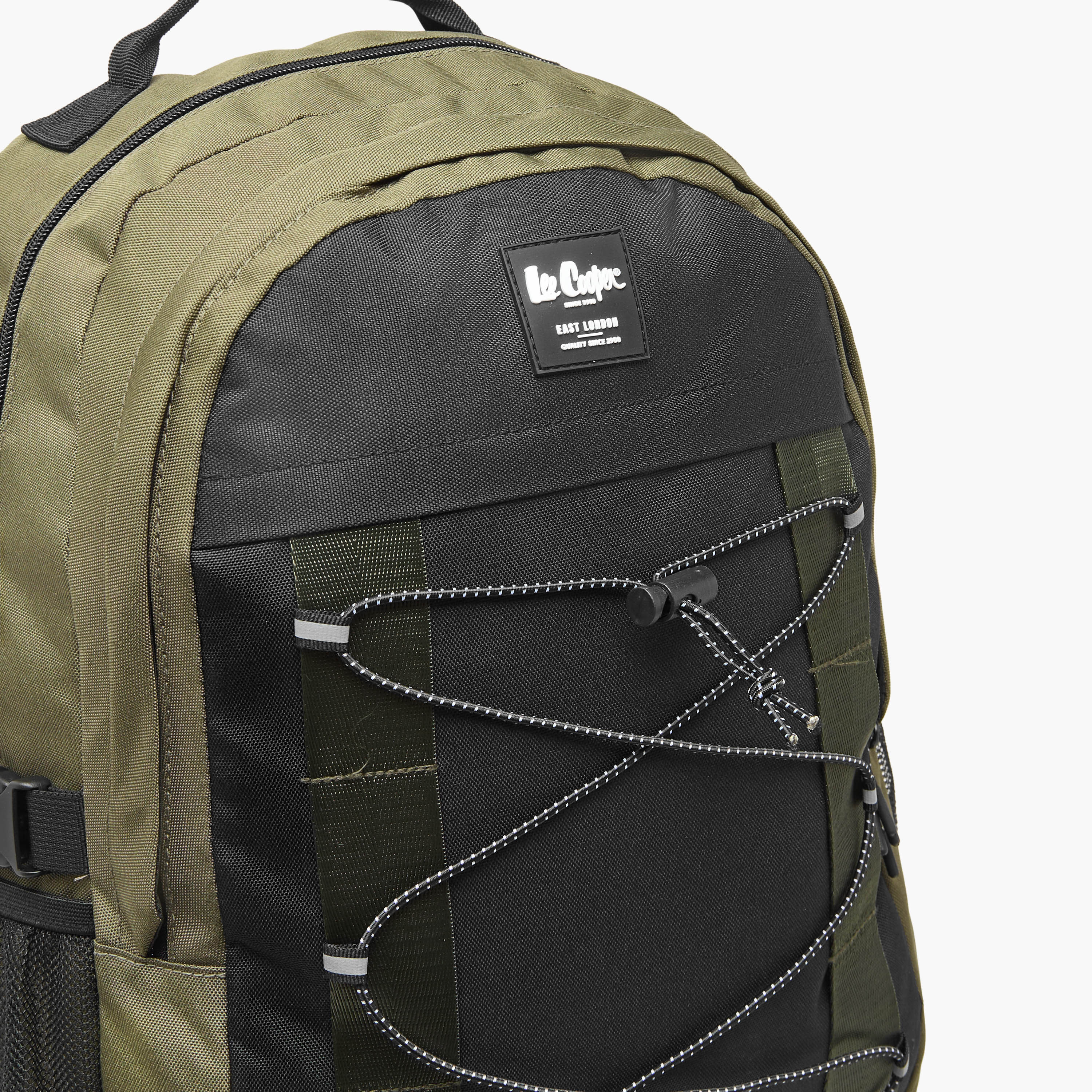 Lee Cooper Logo Applique Backpack with Adjustable Straps and Zip Closure - 14x31x46 cm-men-bags-image-4