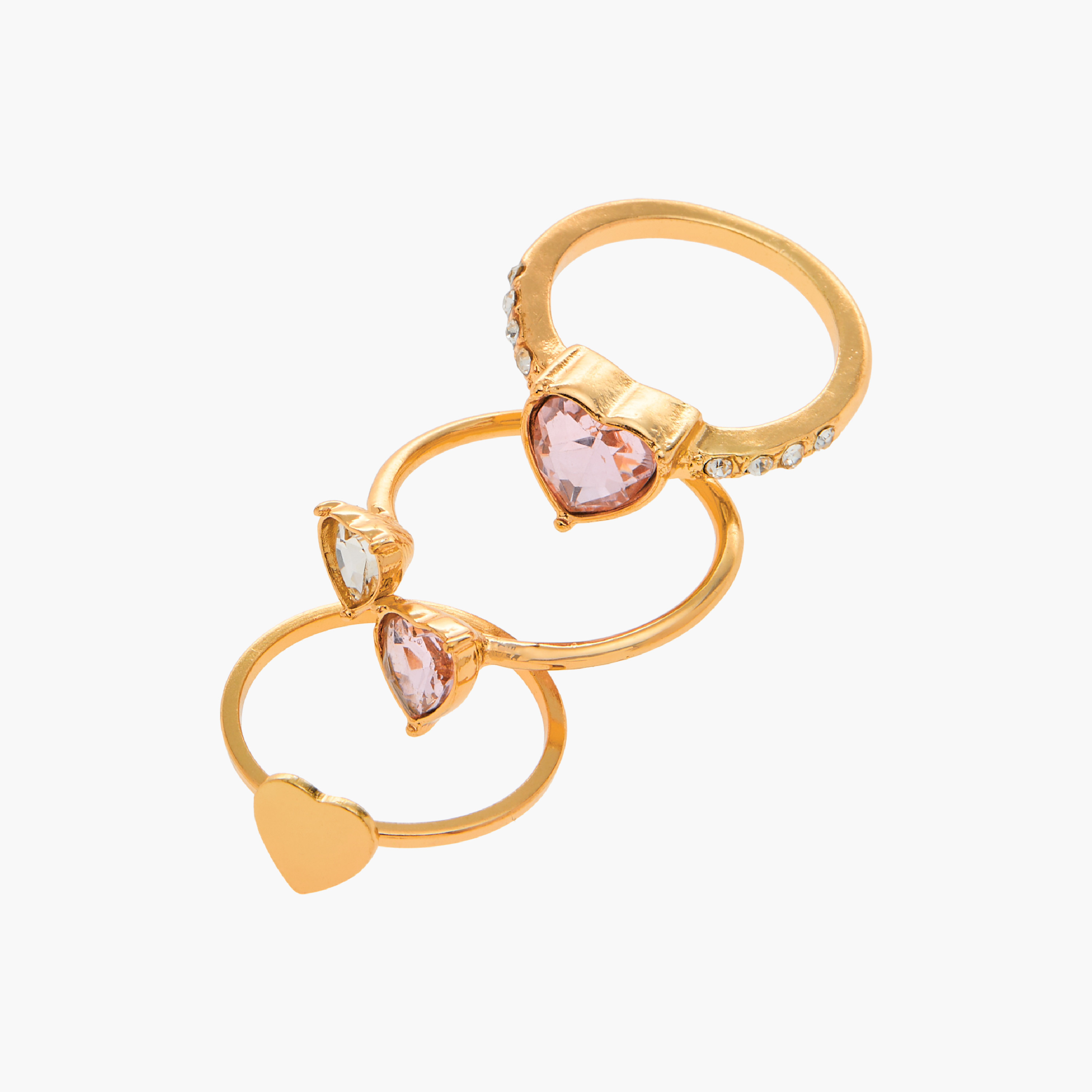 Heart Embellished 3-Piece Ring Set - L-XL-women-watchesandjewellery-jewellery-rings-image-1