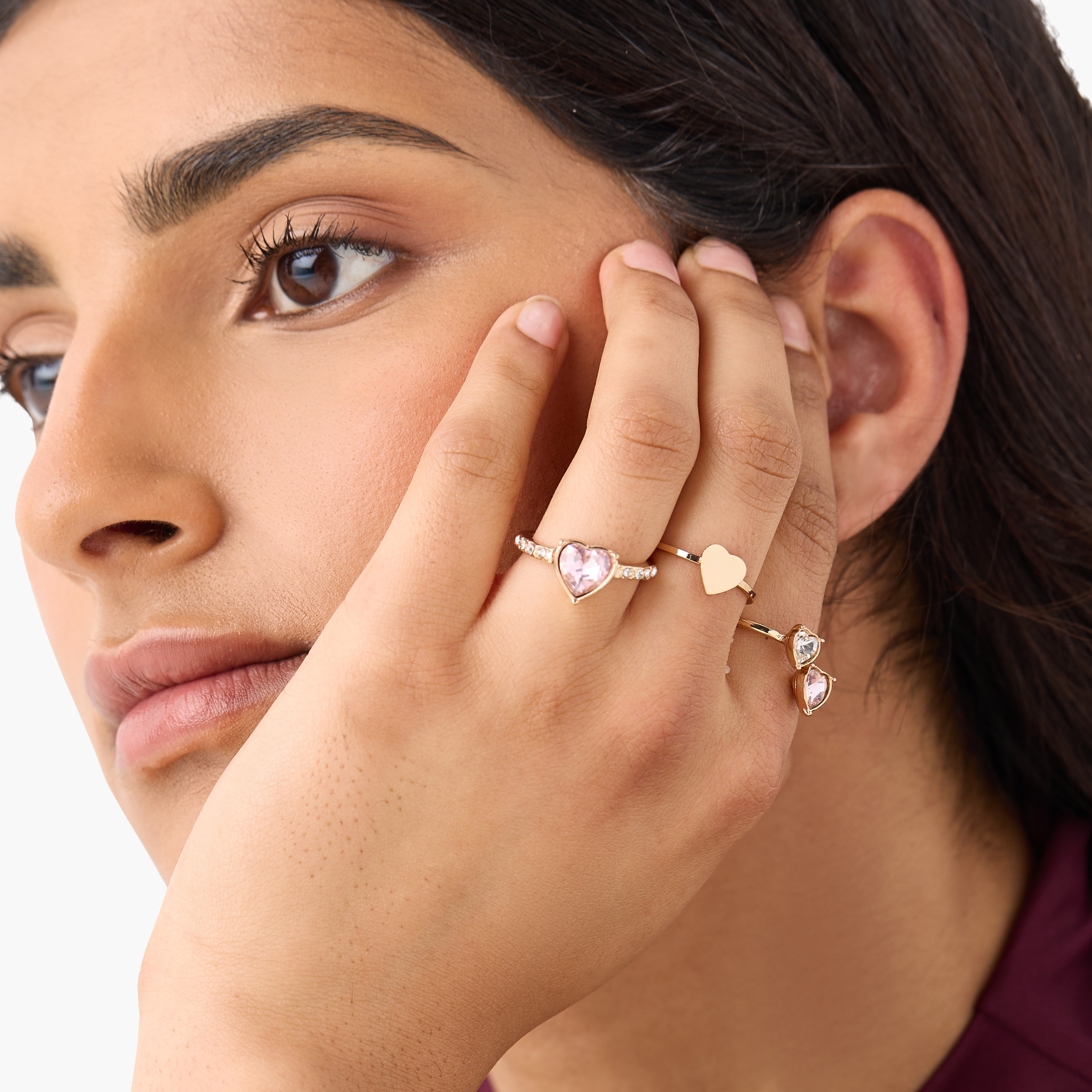 Heart Embellished 3-Piece Ring Set - L-XL-women-watchesandjewellery-jewellery-rings-image-2