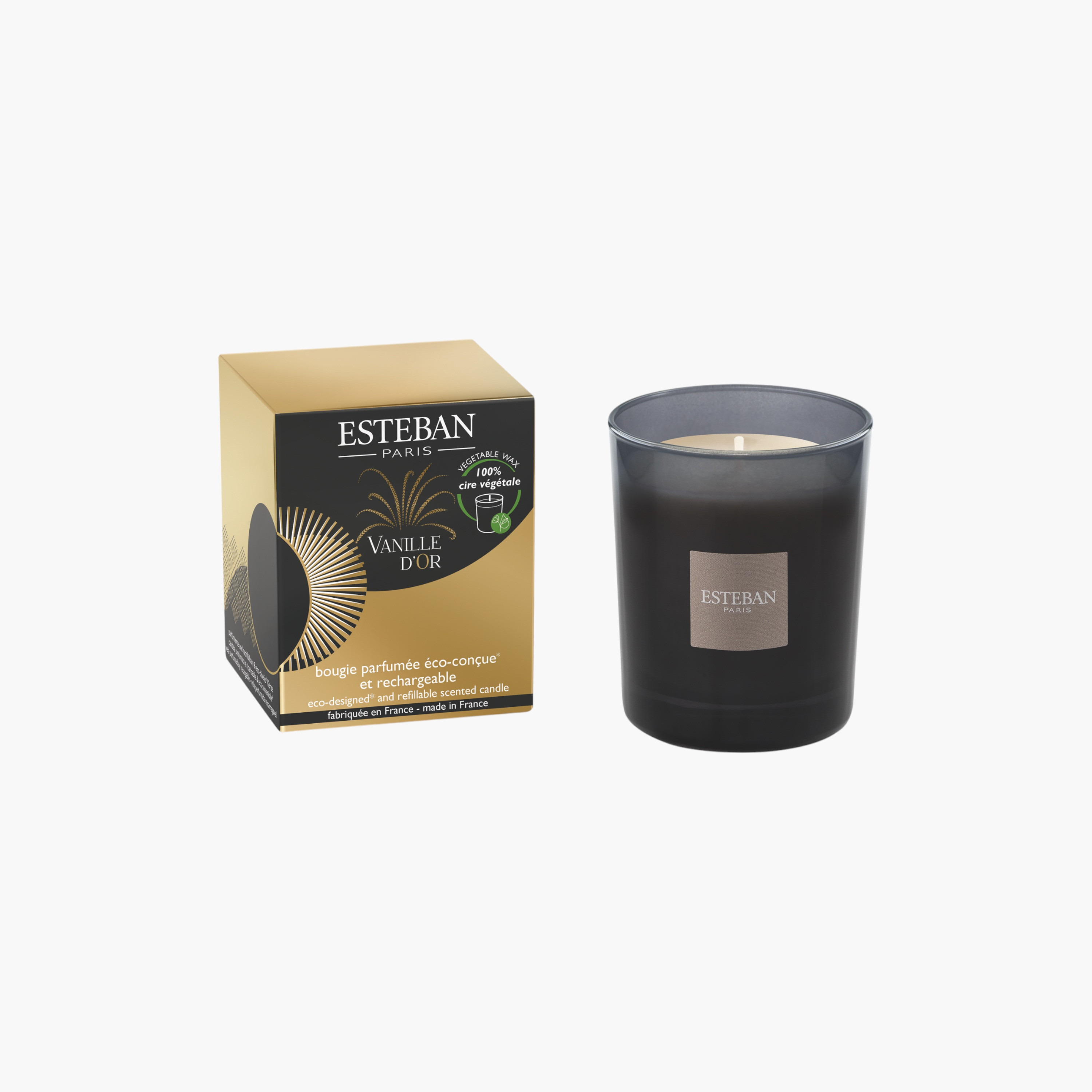 Esteban Refillable Vanille D'Or Scented Jar Candle - 170 gms-household-homefragrance-candles-image-1