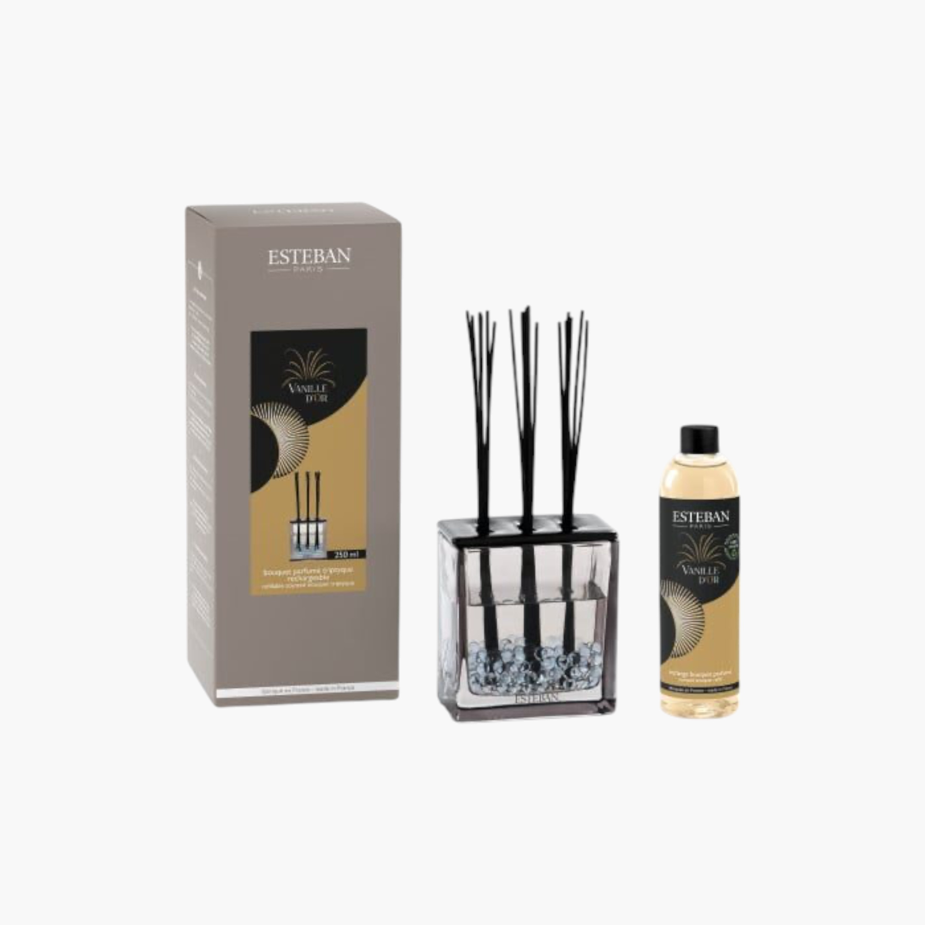 طقم موزع عطور مع 20 عود تربتيك فانيلا دور من إستيبان - 250 مل-household-homefragrance-reeddiffusers-image-1