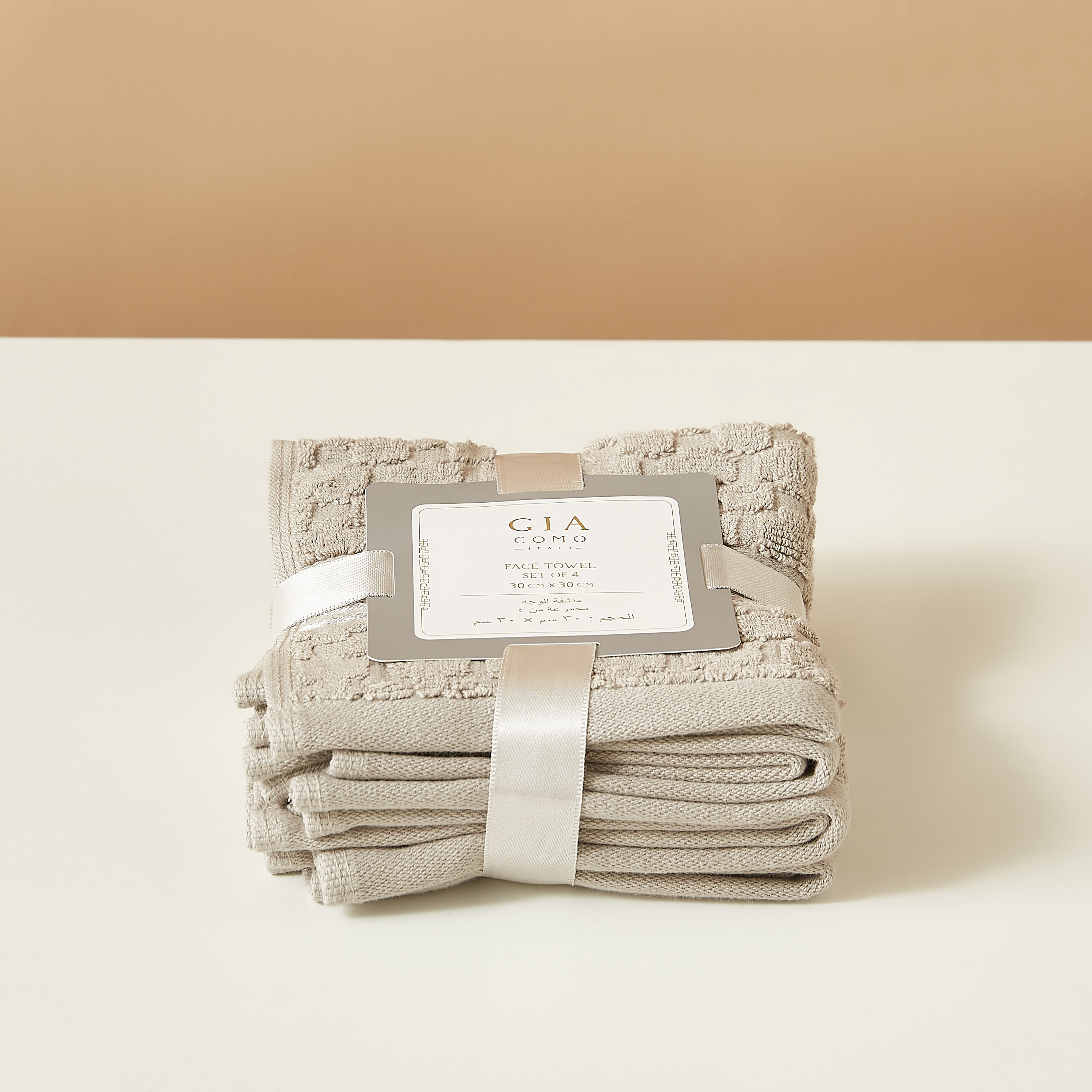 Gia Como 4-Piece Cotton Quick-Dry Face Towel Set - 30x30 cms-household-bathandlaundry-bathlinen-towels-image-6