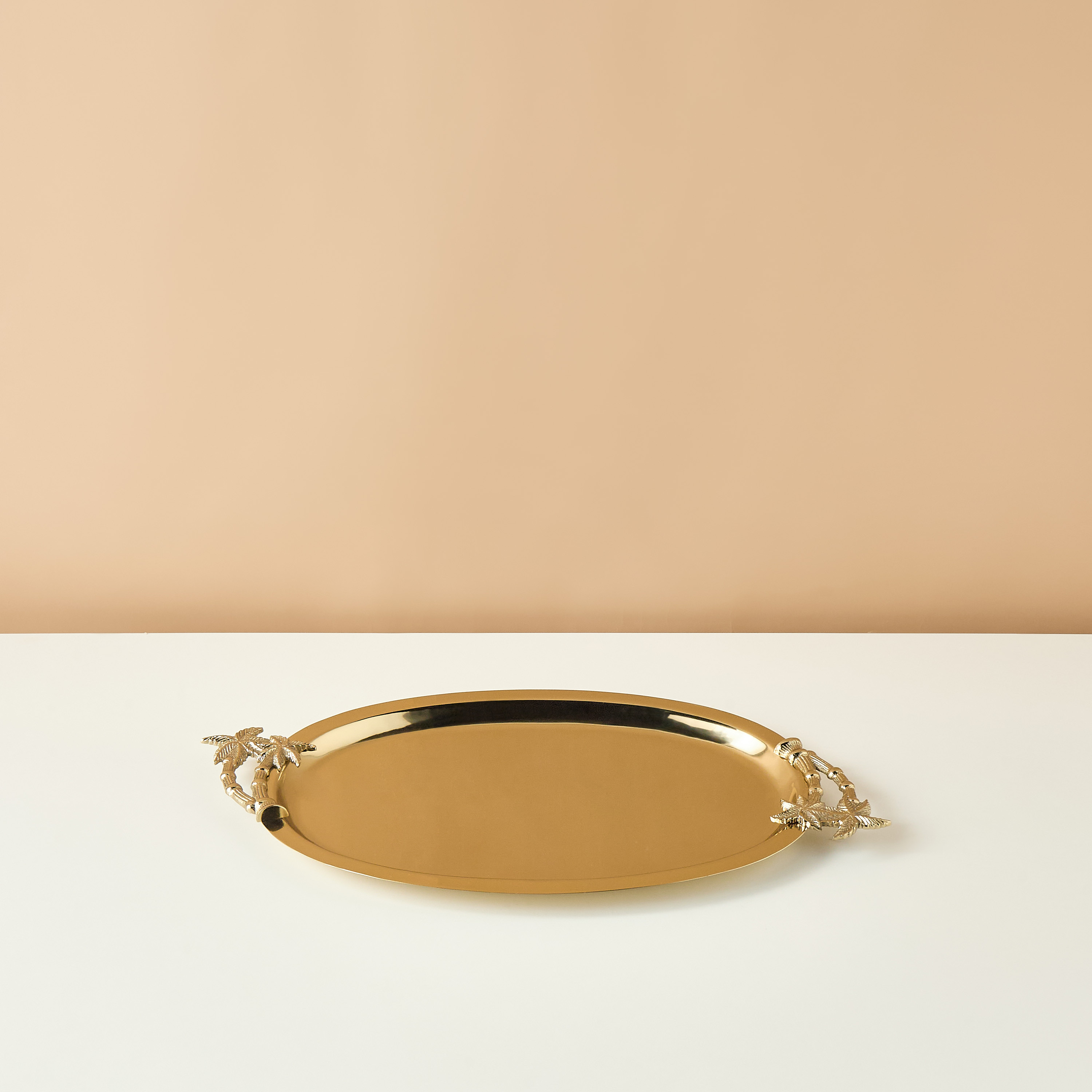 Palm Metal Oval Tray - 53x29 cms-household-dining-serveware-servingtrays-image-2