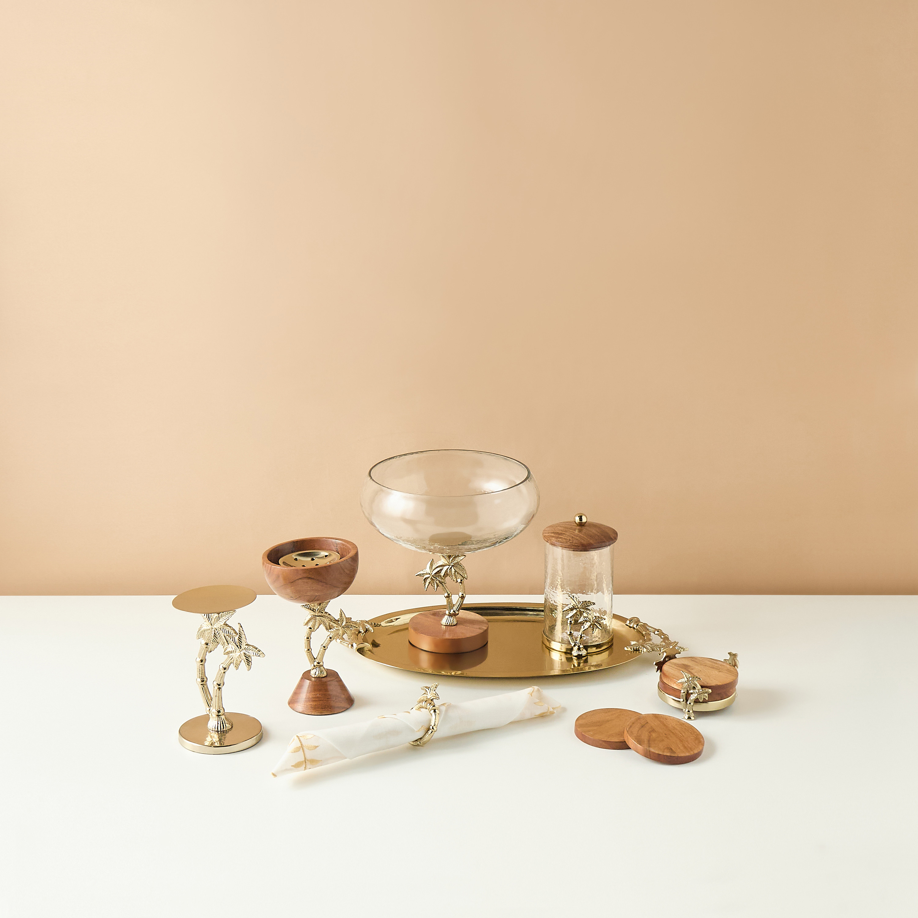 Palm Metal Oval Tray - 53x29 cms-household-dining-serveware-servingtrays-image-6