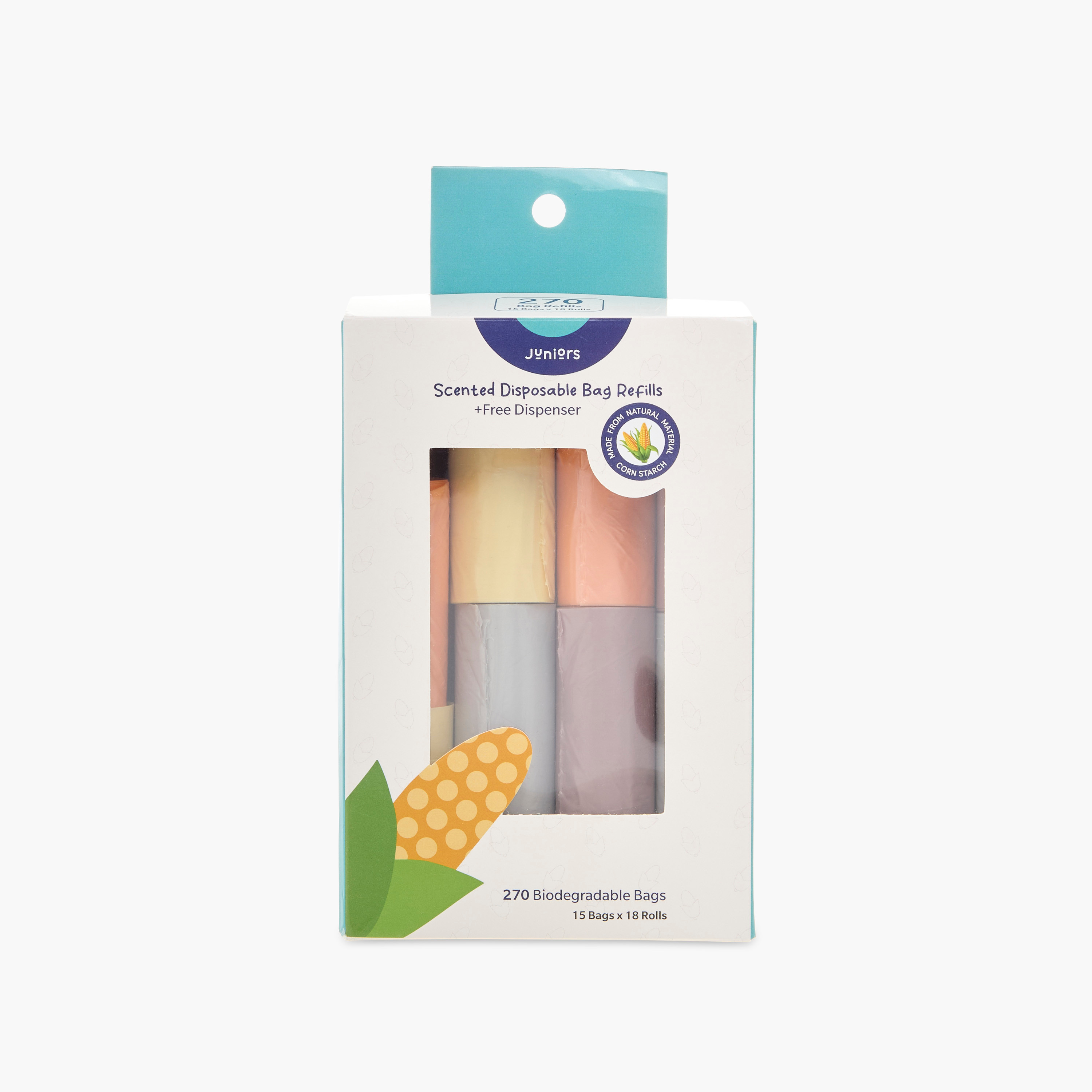 أكياس التخلص من الحفاضات معطرة مع موزع 15 قطعة من جونيورز - طقم من 18 قطعة-baby-diapering-binsandrefills-image-8