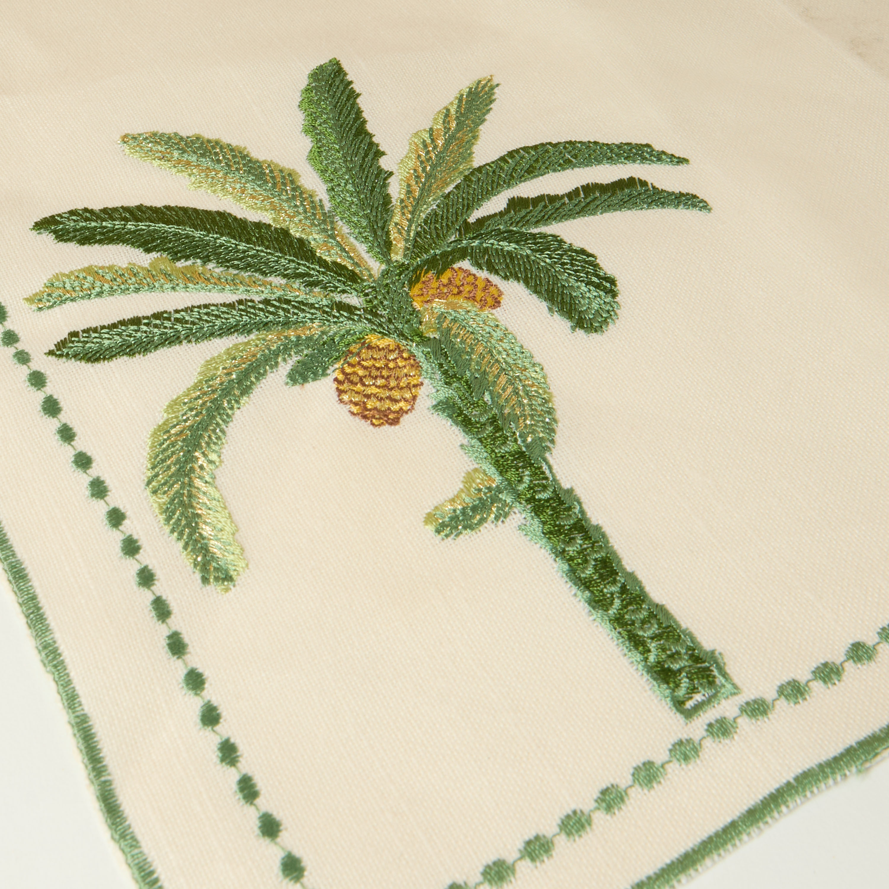 طقم لبادات صحون مطرزة بأشجار النخيل - 4 قطع - 45x30 سم-household-dining-tablelinen-placemats-image-5
