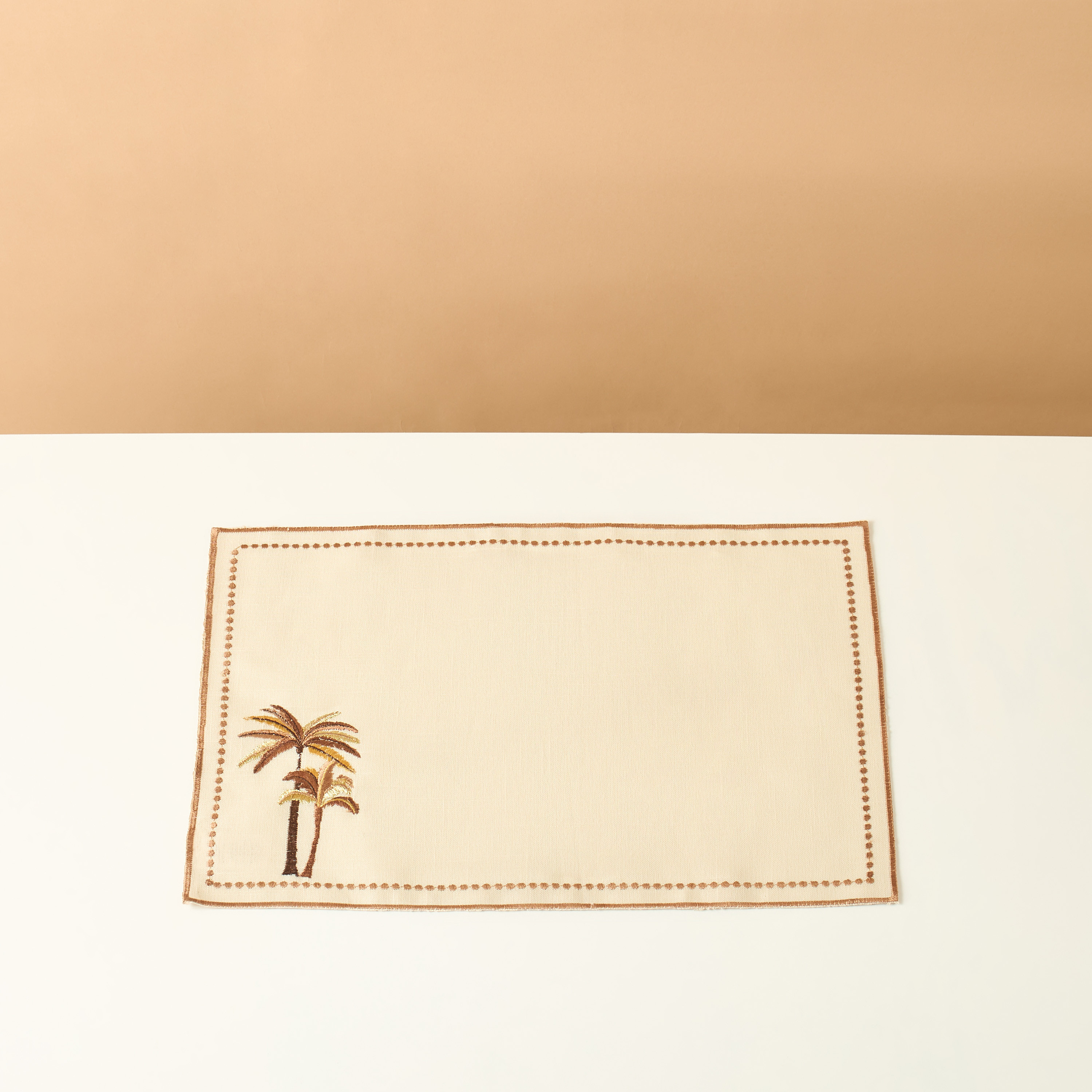 Palm 4-Piece Embroidered Placemat Set - 45x30 cms-household-dining-tablelinen-placemats-image-2