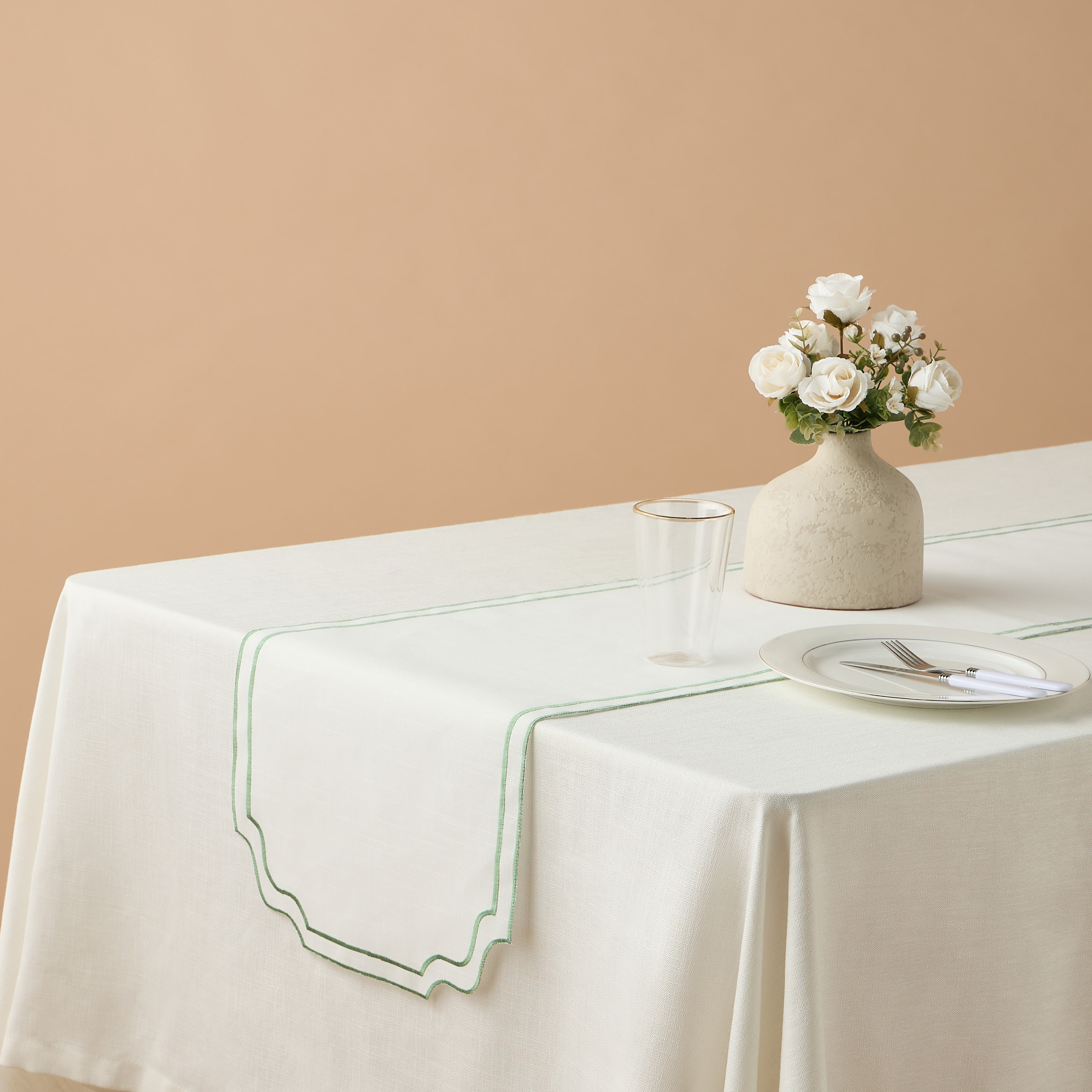 Palm Embroidered Table Runner - 180x35 cms-household-dining-tablelinen-runnersandtablecovers-image-1