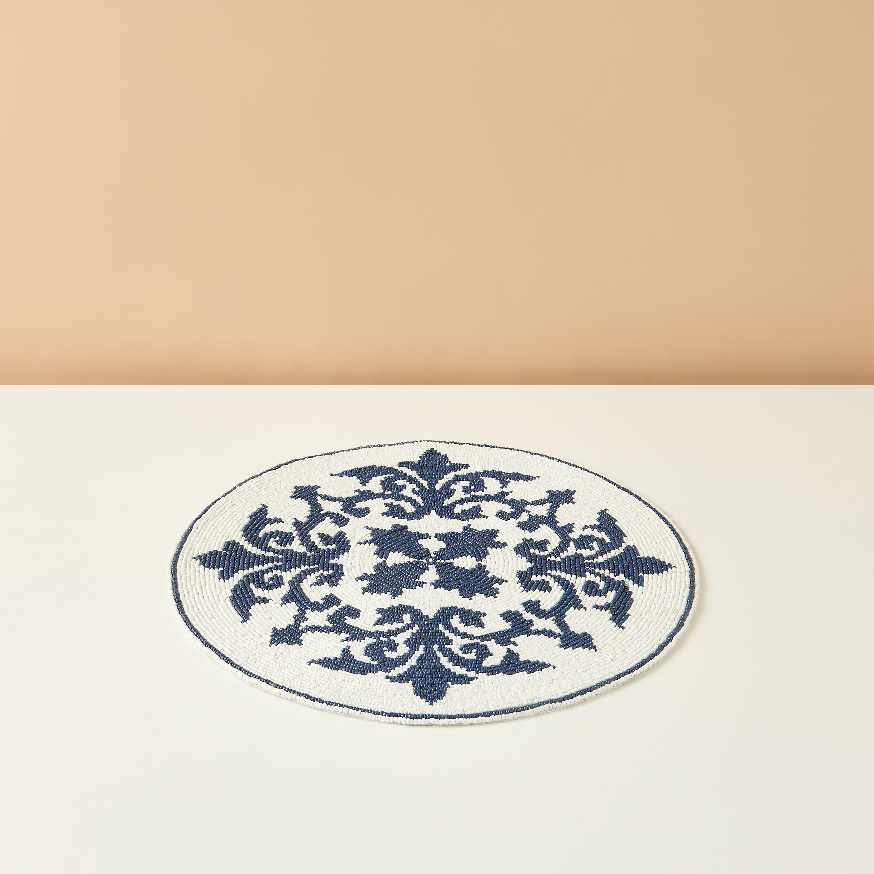 Gia Como Bead Embellished Round Placemat - 36 cms-household-dining-tablelinen-placemats-image-2