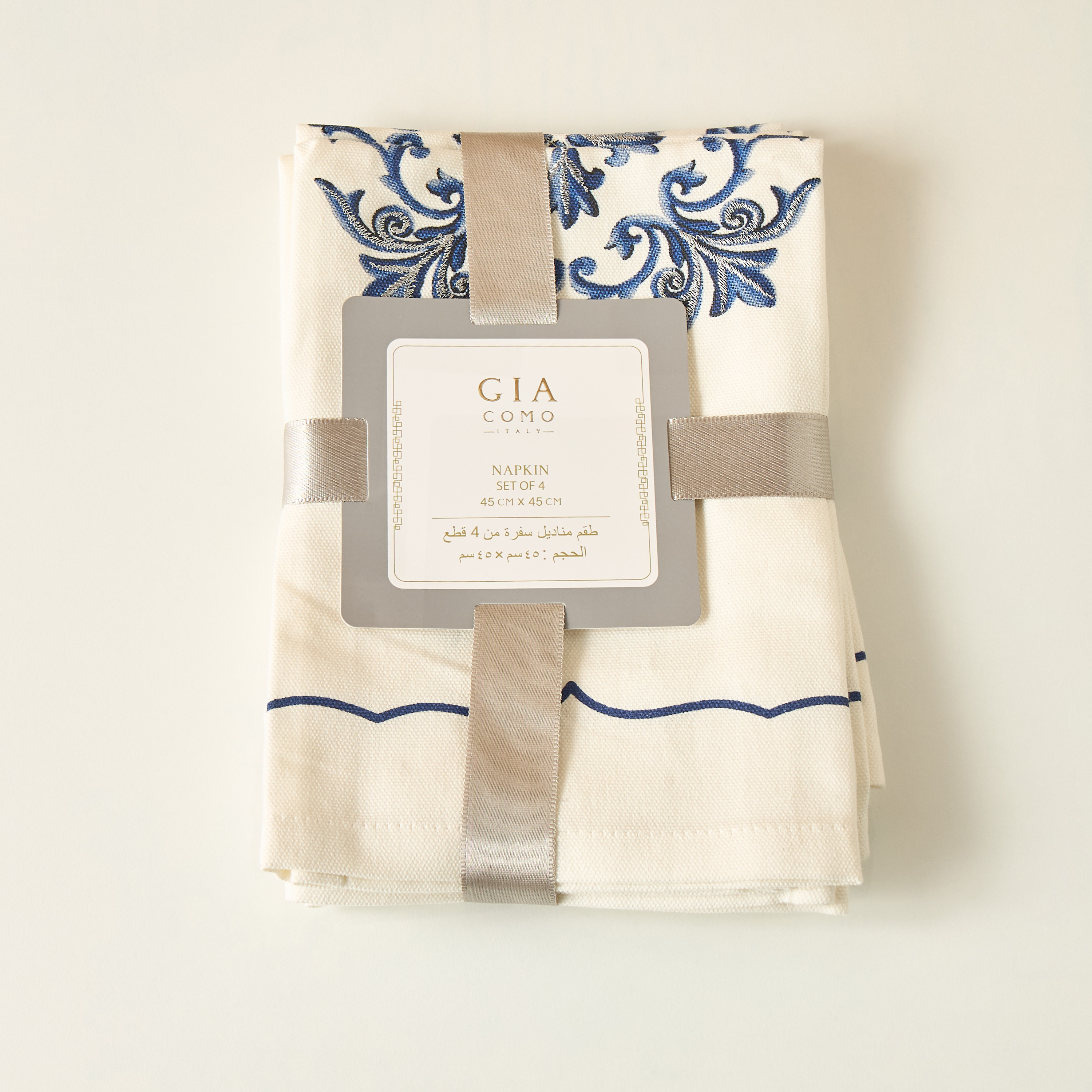 Gia Como 4-Piece Embroidered Napkin Set - 45x45 cms-household-dining-tablelinen-napkinsandaccessories-image-5