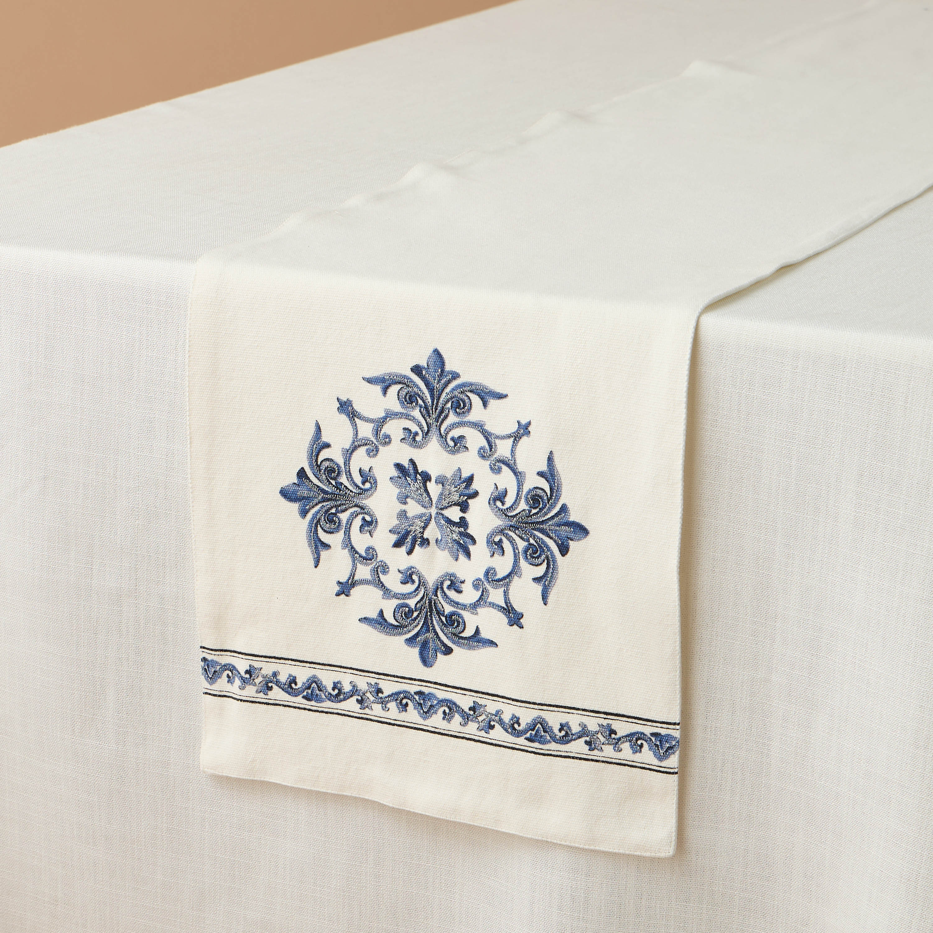 Gia Como Printed and Embroidered Table Runner - 33x180 cms-household-dining-tablelinen-runnersandtablecovers-image-2