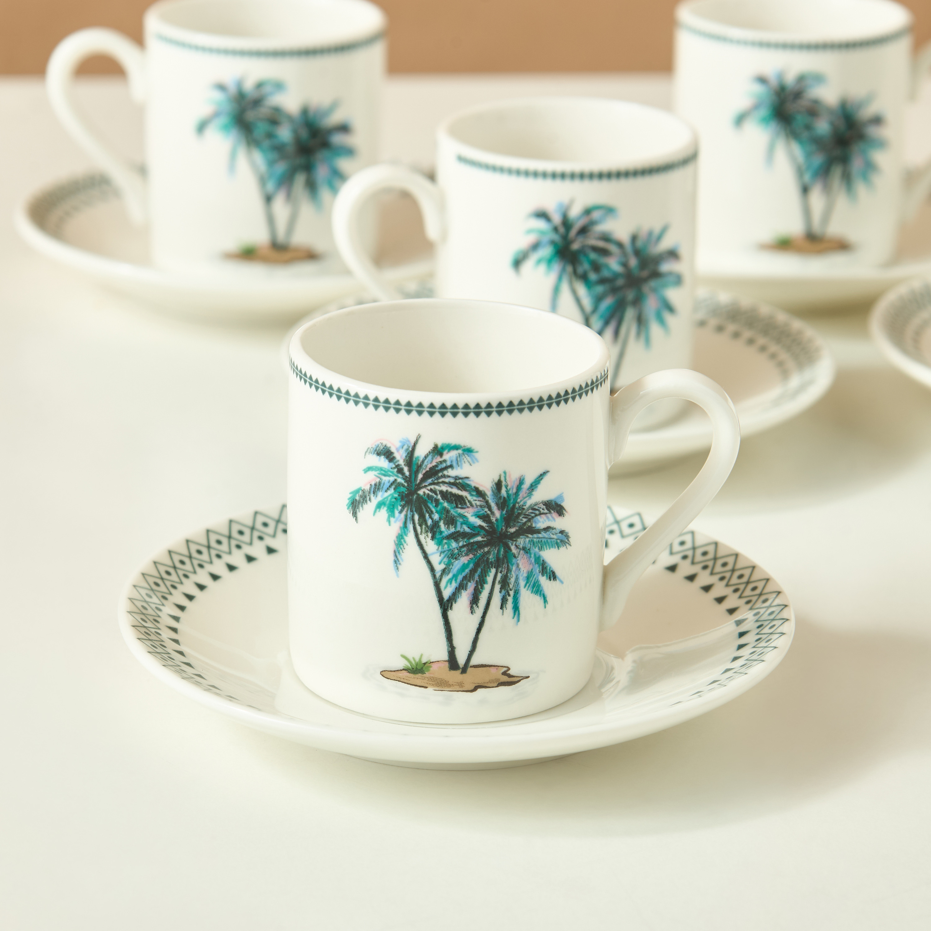 Palm 12-Piece Glass Cup and Saucer Set - 70 ml-household-dining-teaandcoffee-teaandcoffeesets-image-3