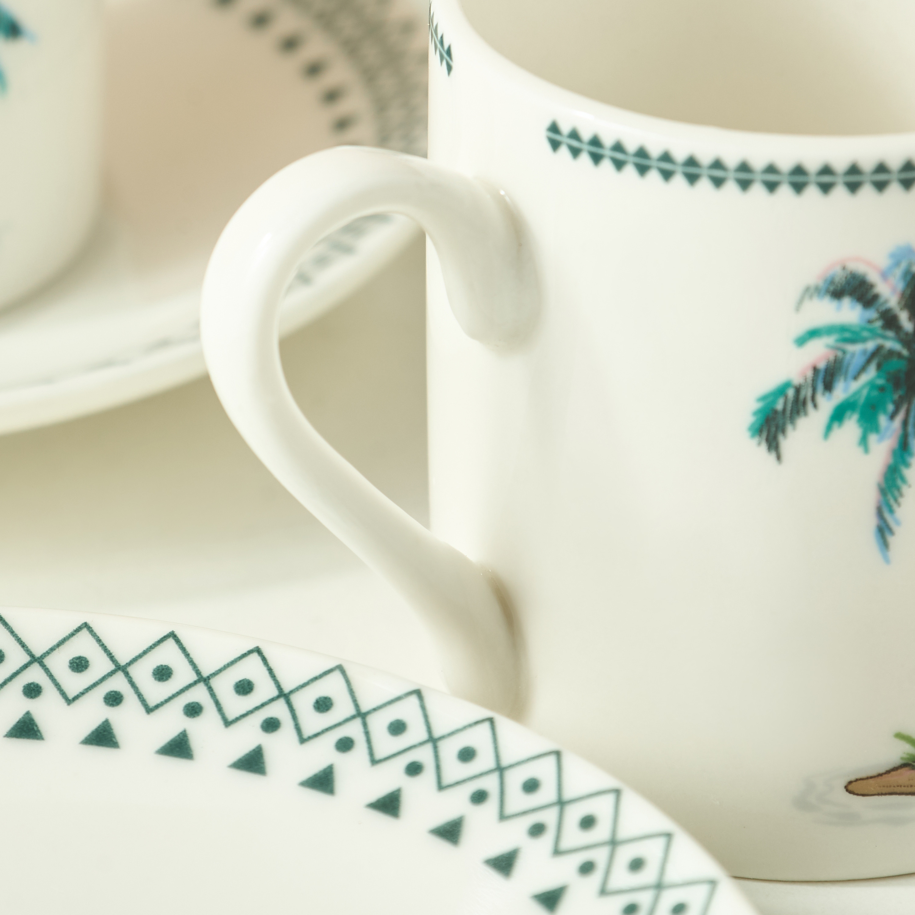 Palm 12-Piece Glass Cup and Saucer Set - 70 ml-household-dining-teaandcoffee-teaandcoffeesets-image-5