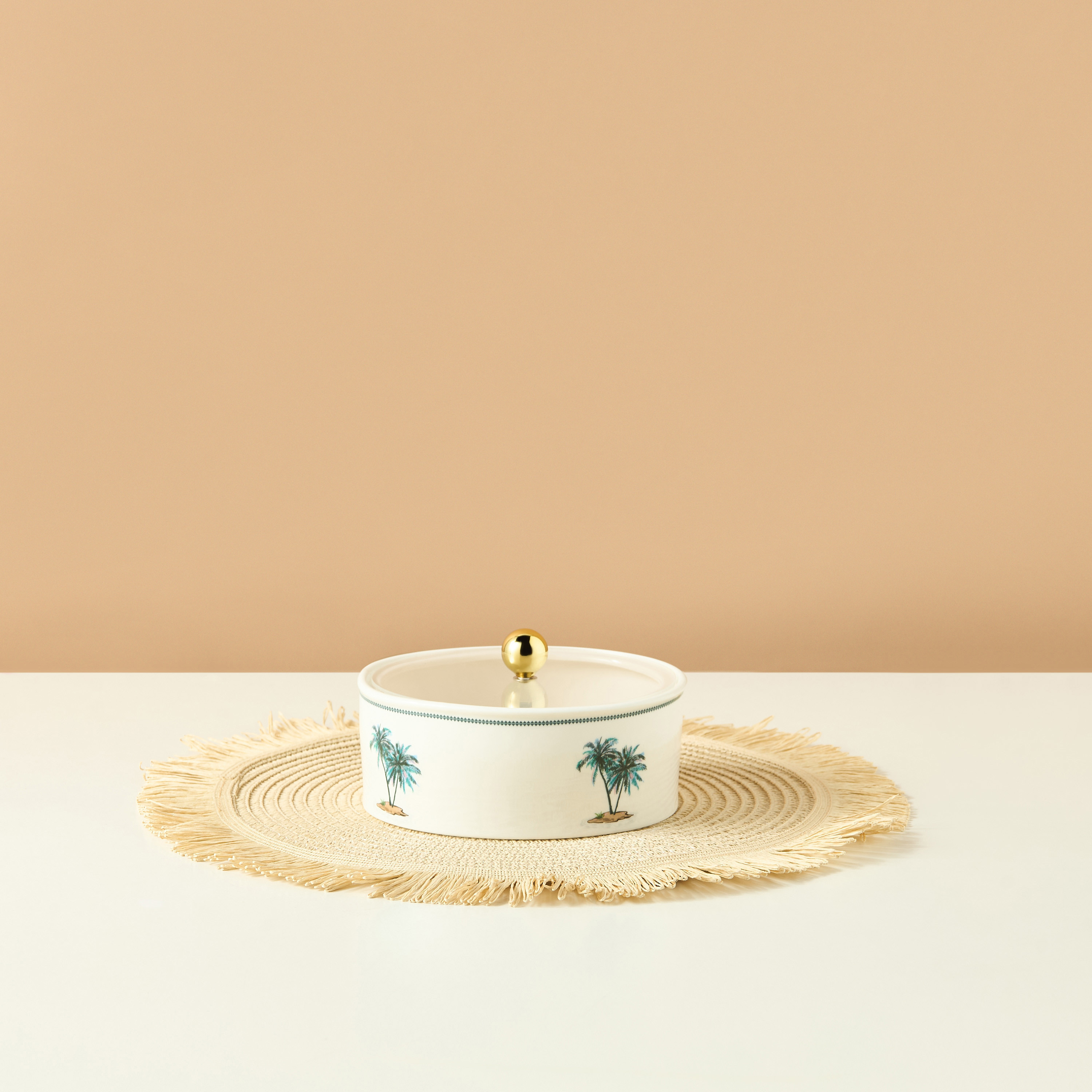 وعاء تمر بغطاء أكريليك وتصميم نخيل-household-dining-dinnerware-bowls-image-1