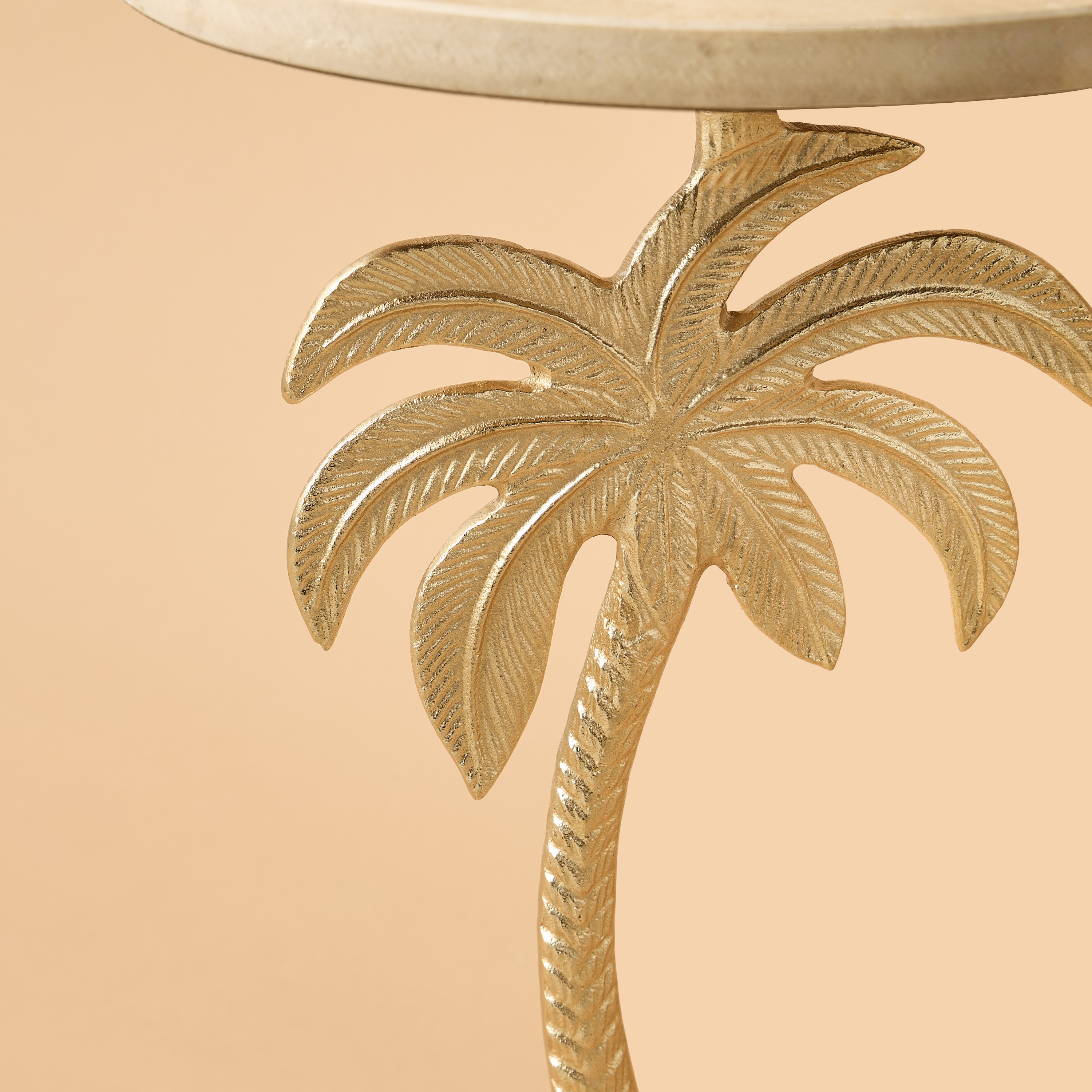 Palm Tree Pedestal Table with Travertine Base - 30x55 cms-furniture-livingroom-sideandendtables-image-4