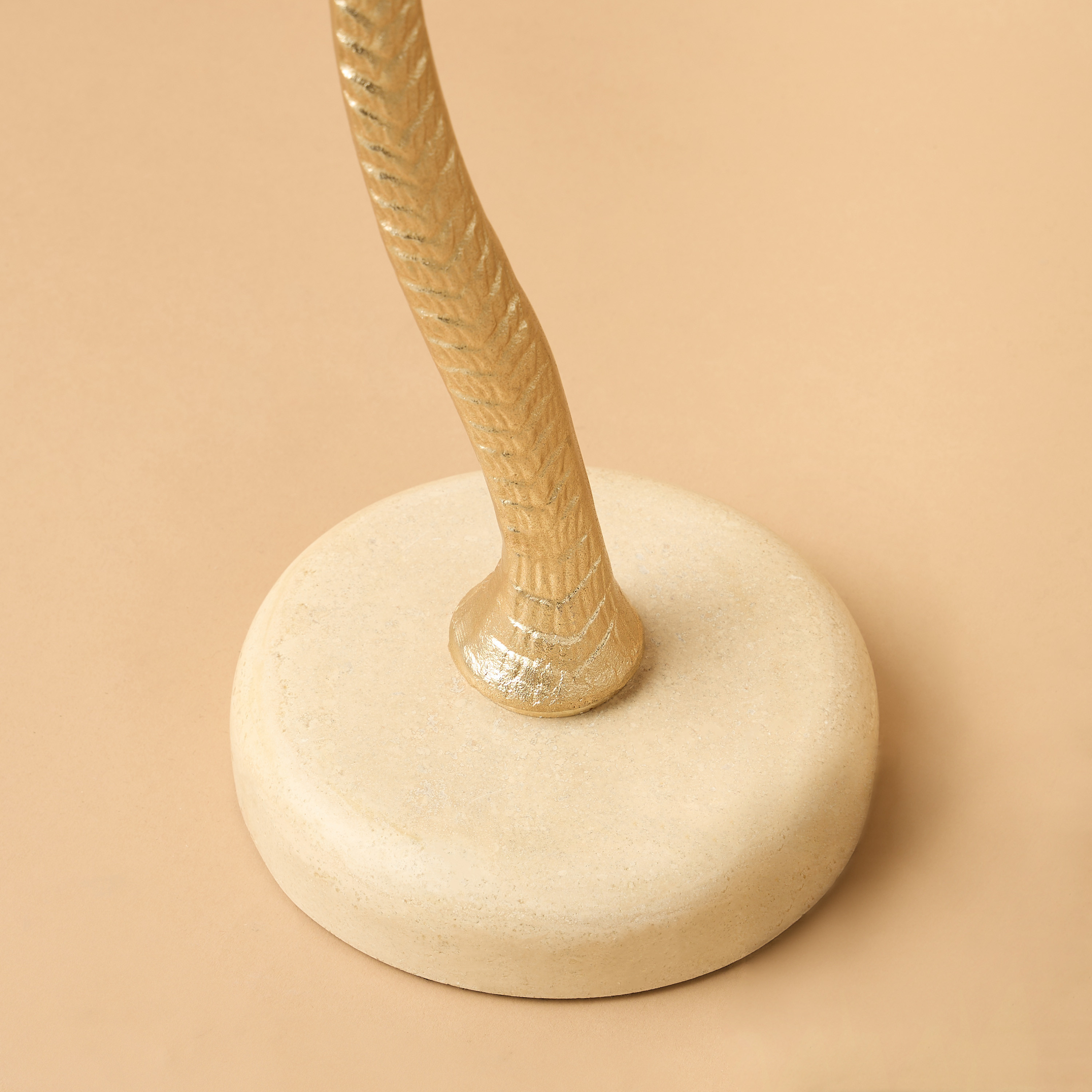 Palm Tree Pedestal Table with Travertine Base - 30x55 cms-furniture-livingroom-sideandendtables-image-5