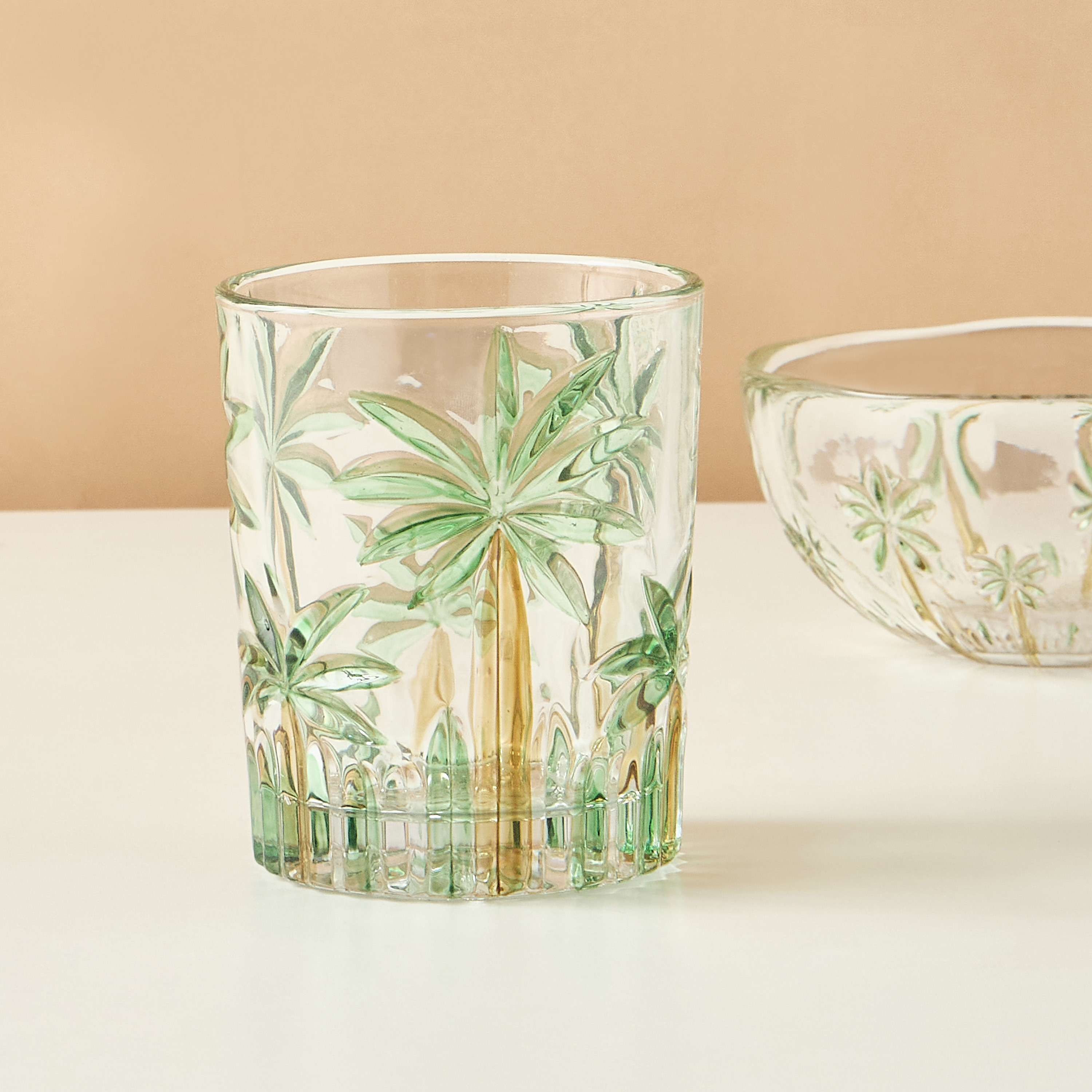 كوب بنقش النخيل-household-dining-glassware-drinkingglasses-image-1