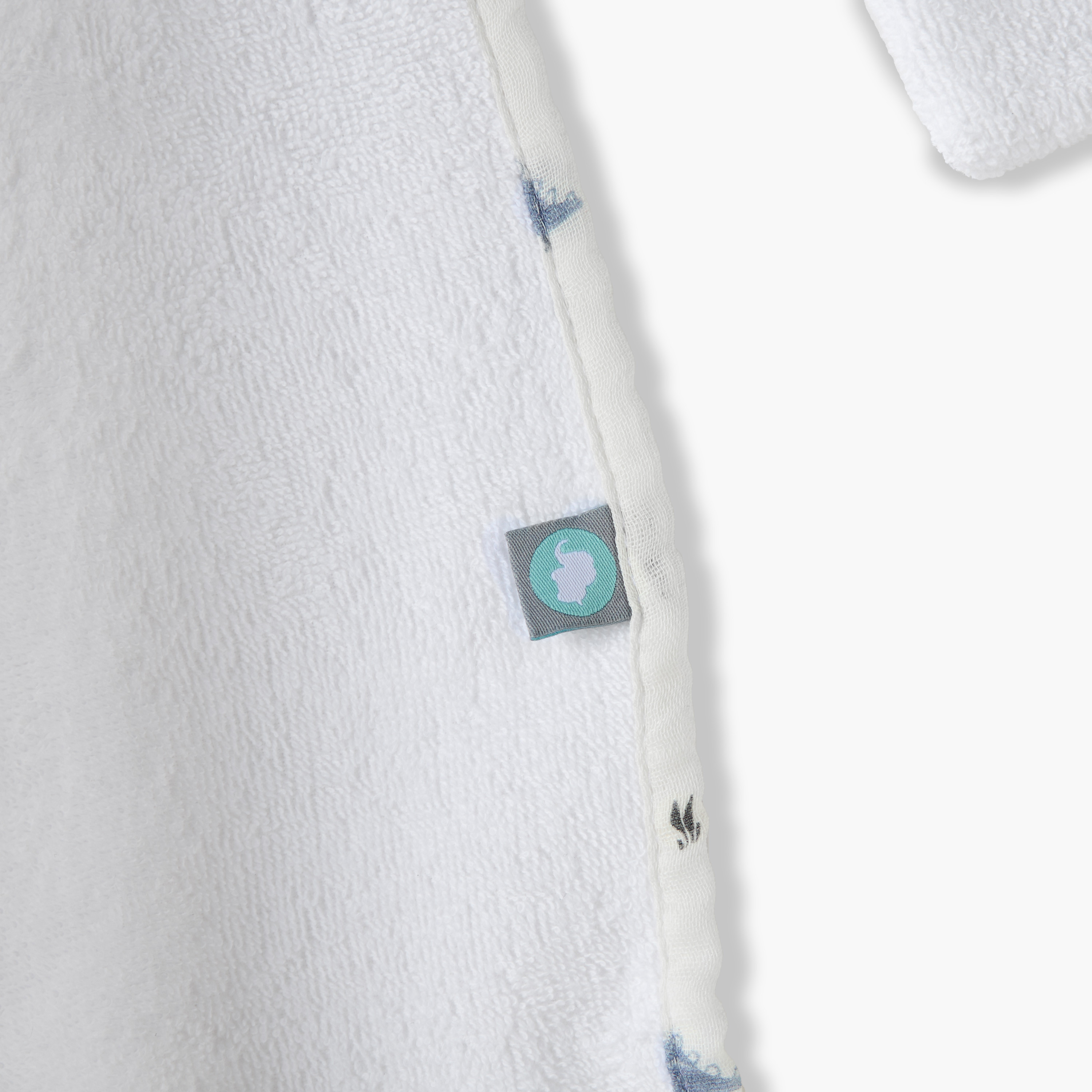 Funnababy Dinosaur Embroidered Hooded Towel and Washcloth Set - 75x75 cm-baby-bathandcare-towels-image-4