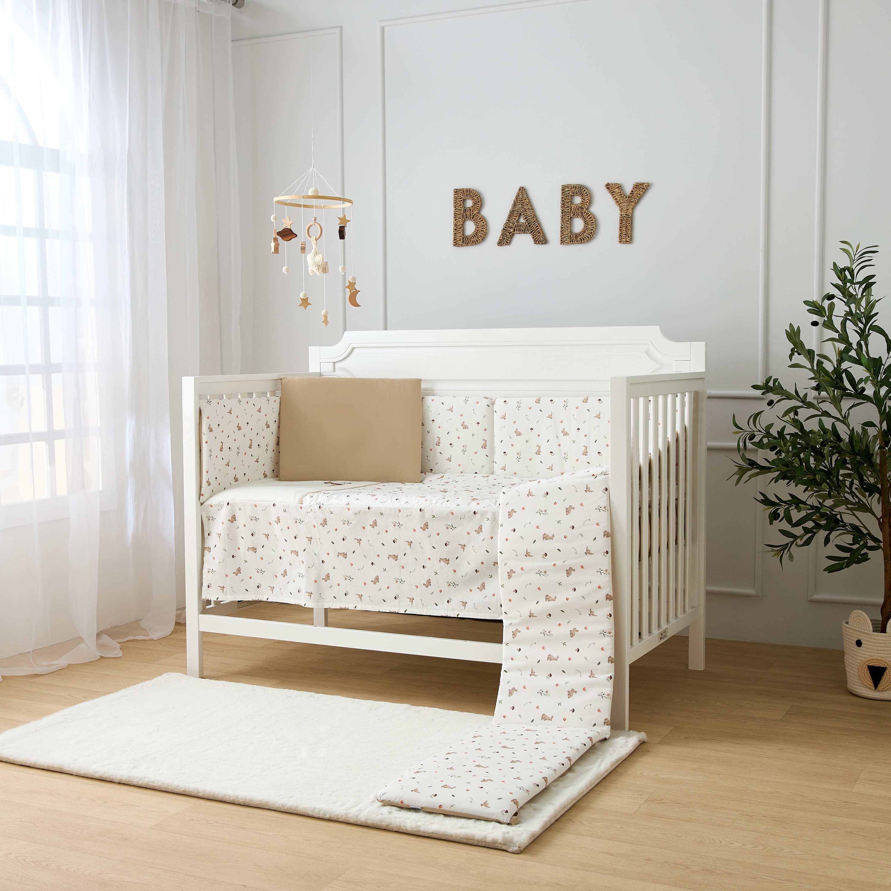 طقم مفروشات 5 قطع بطبعات من فونا بيبي - 70x130 سم-baby-nursery-babybedding-image-10