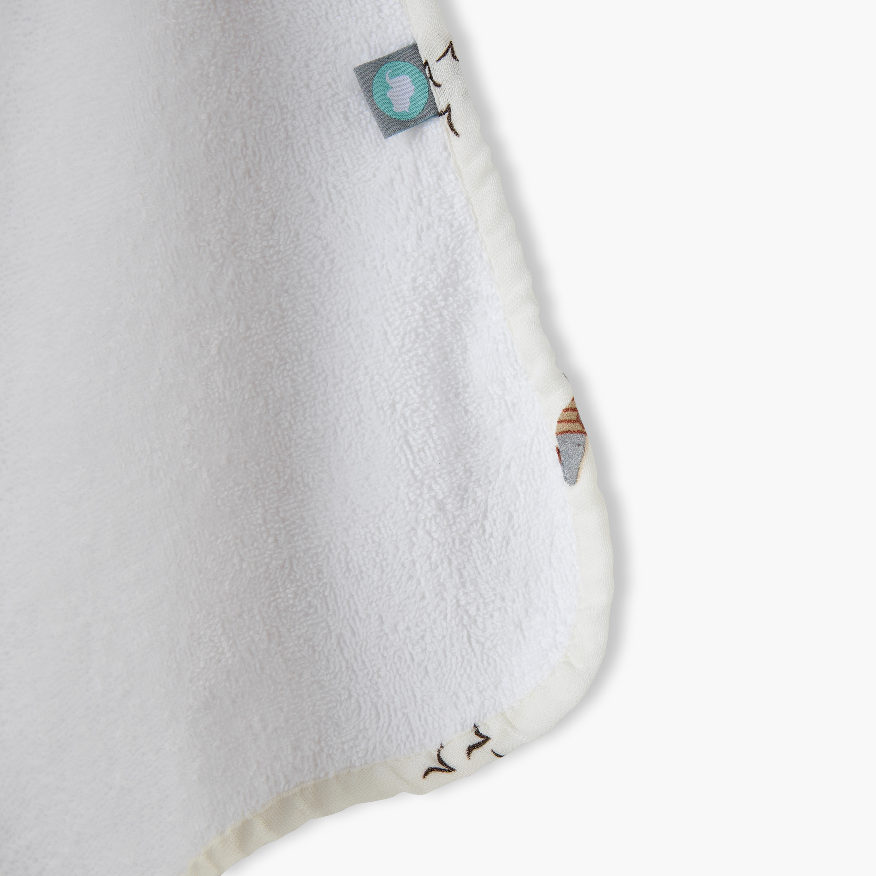 Funnababy Embroidered Hooded Towel and Washcloth Set - 75x75 cm-baby-bathandcare-towels-image-3