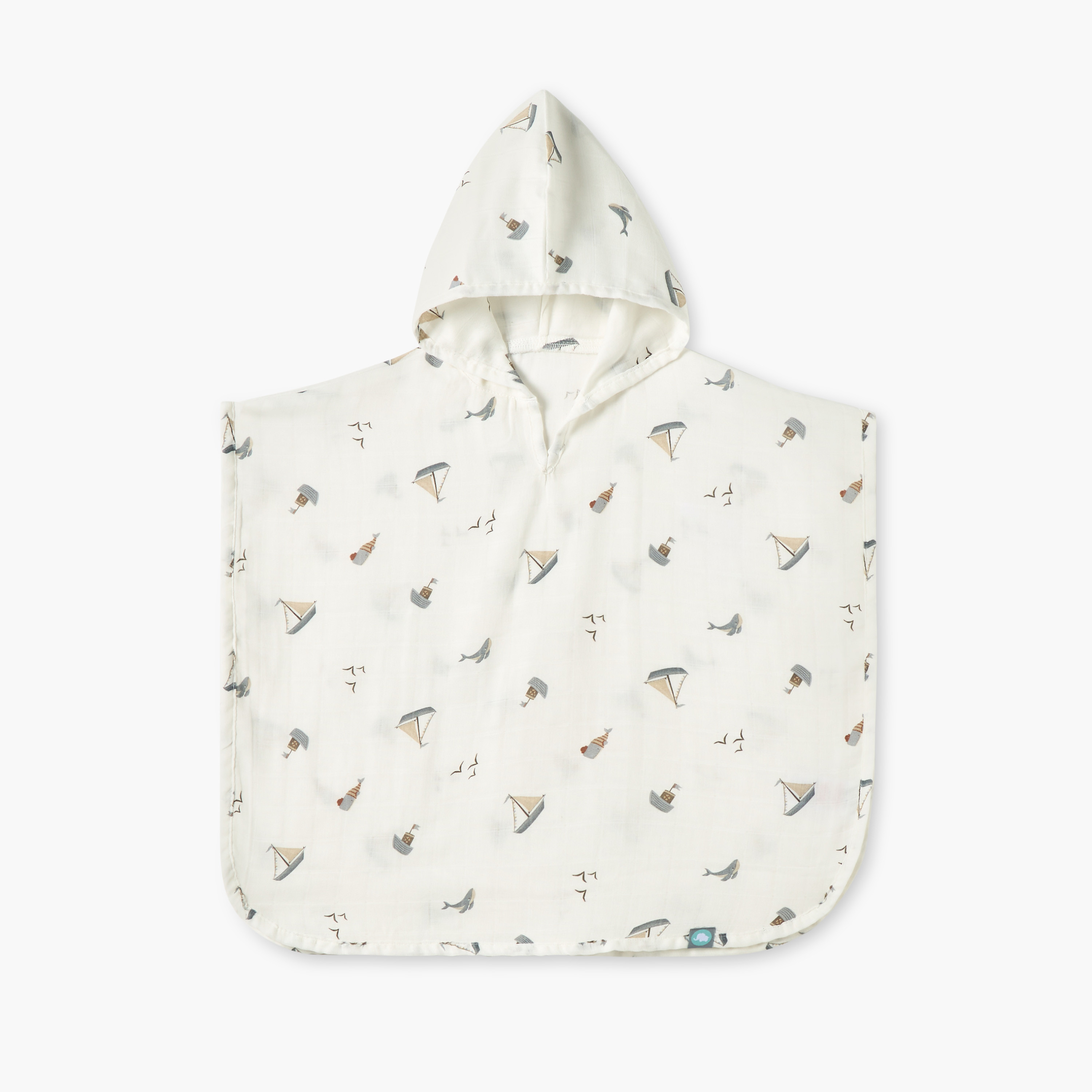 Funnababy Printed Hooded Poncho - 50x65 cm-baby-bathandcare-towels-image-1
