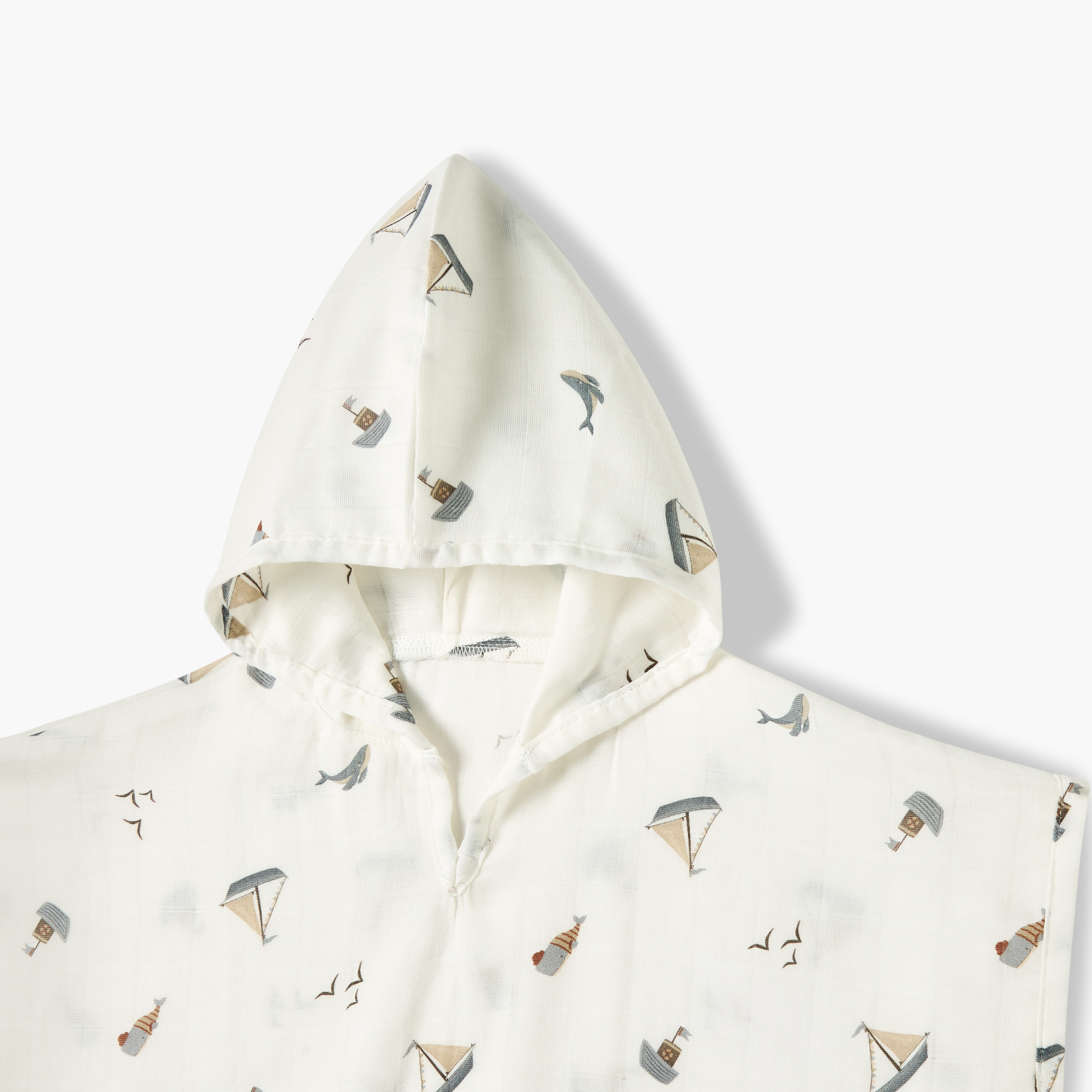 Funnababy Printed Hooded Poncho - 50x65 cm-baby-bathandcare-towels-image-3