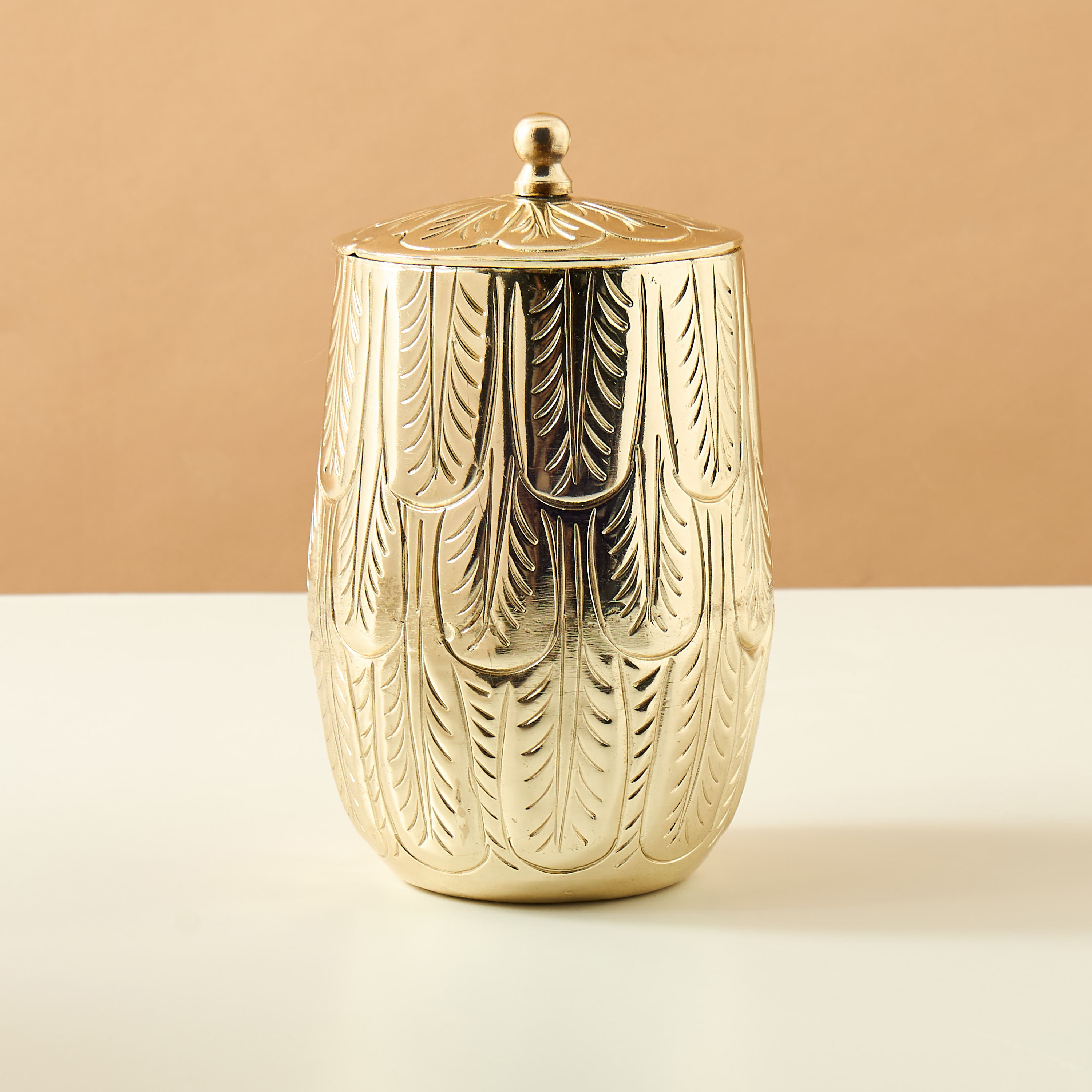 Gia Como Textured Decorative Jar - 21x25 cms-household-decor-candleholdersandlanterns-image-2